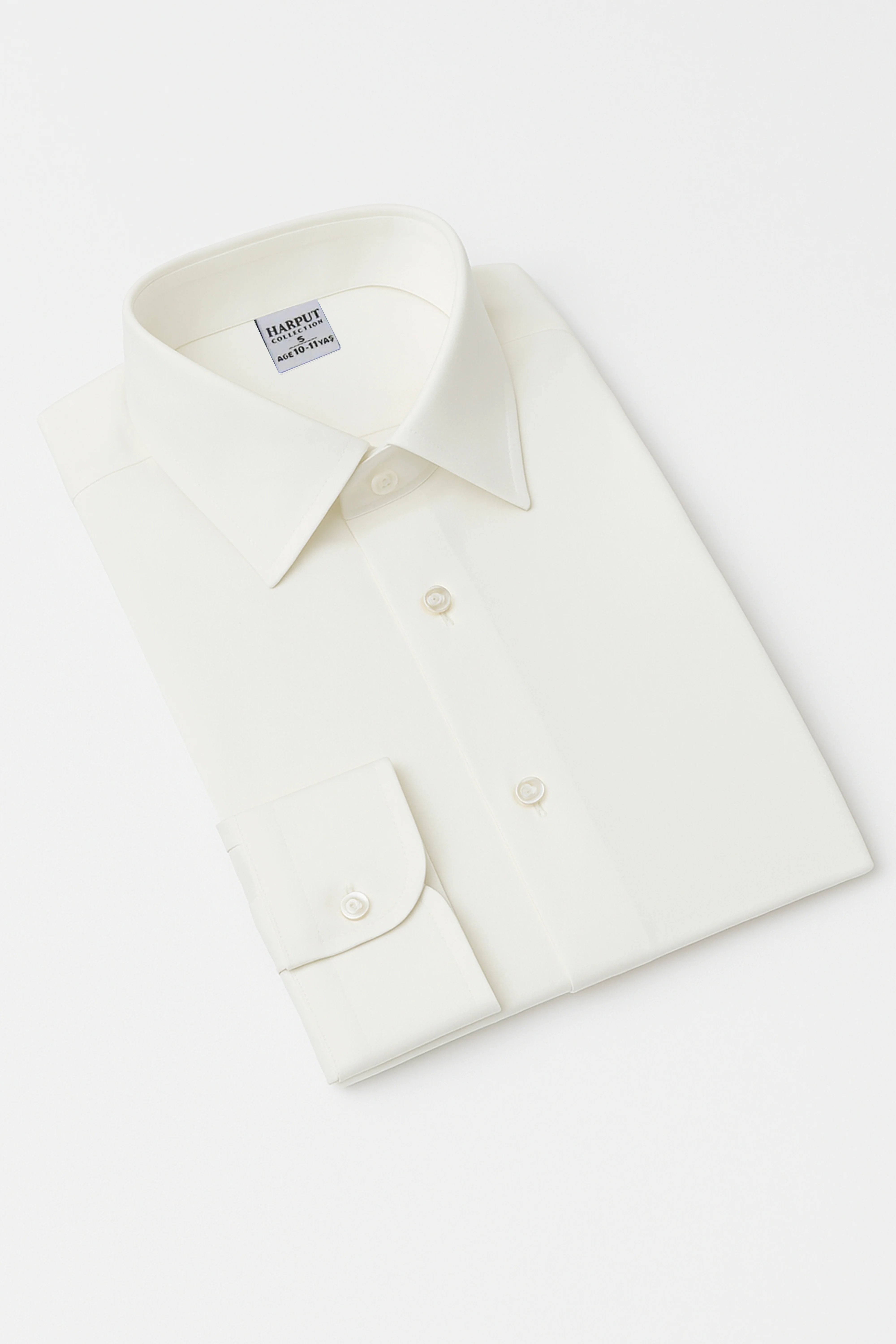 Boys Cotton Classic Collar Dress Shirt - Harput - Ivory - Image 6
