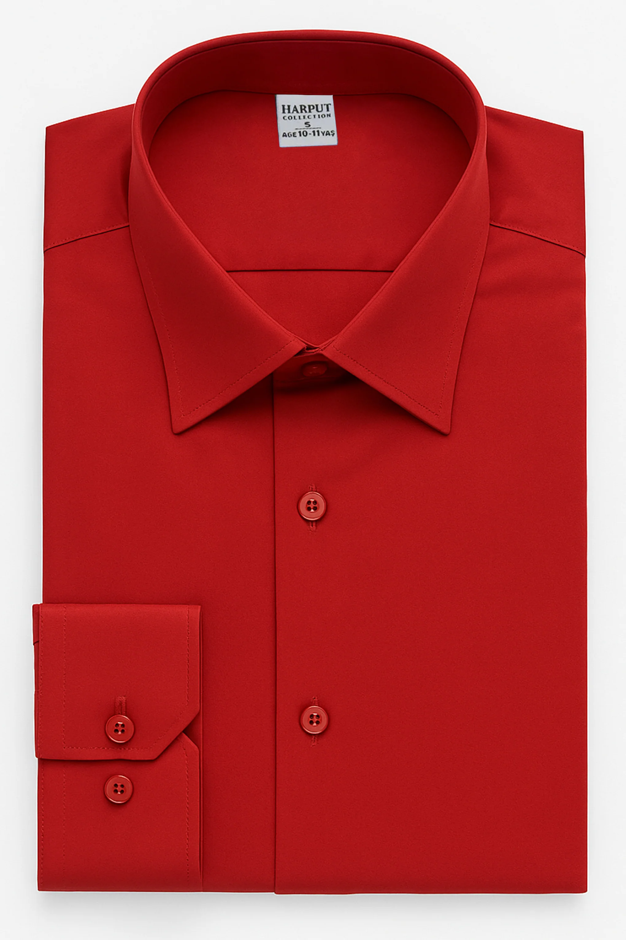 Boys Cotton Classic Collar Dress Shirt - Harput - Red - Image 3