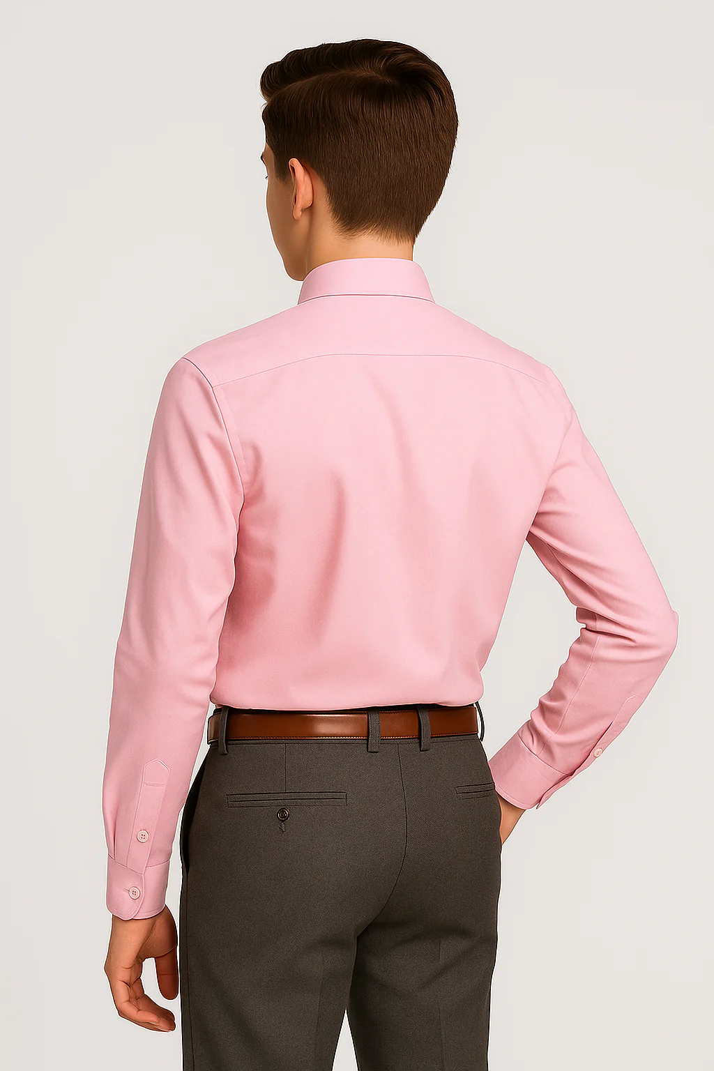 Boys Cotton Blend Formal Shirt - Pink - Image 2