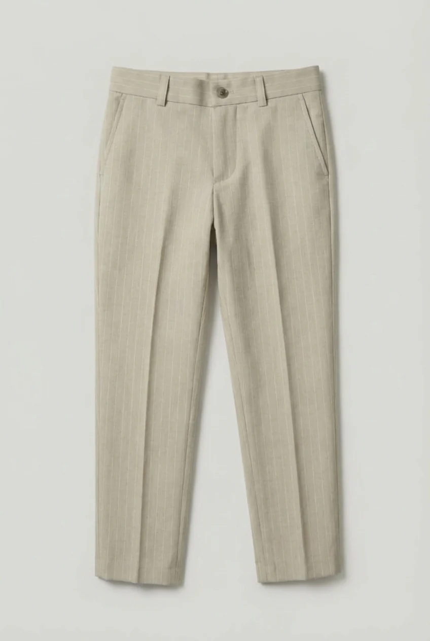 Boys Double-Breasted Pinstripe Suit - 3-Piece & 6-Piece Set - Beige - Image 7