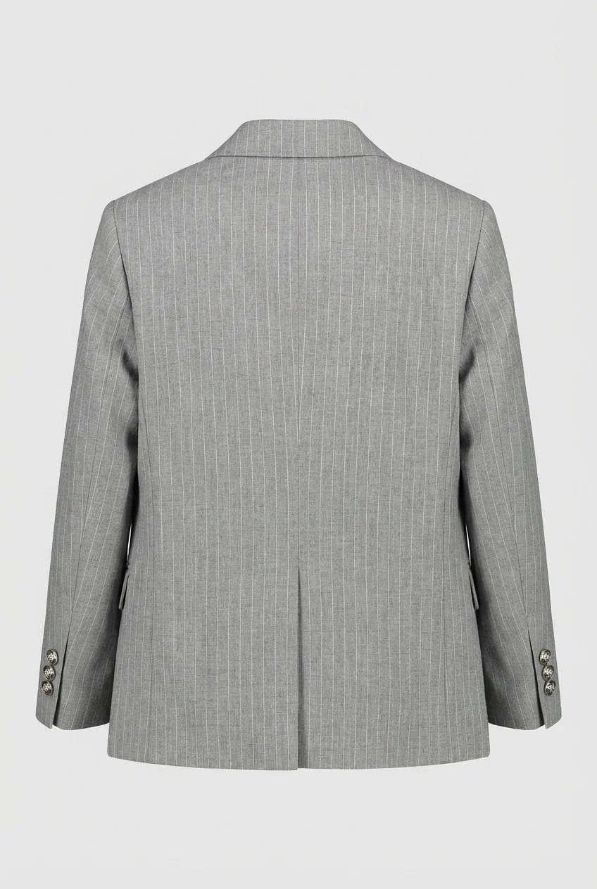 Boys Double-Breasted Pinstripe Suit - 3-Piece & 6-Piece Set - Grey - Image 7