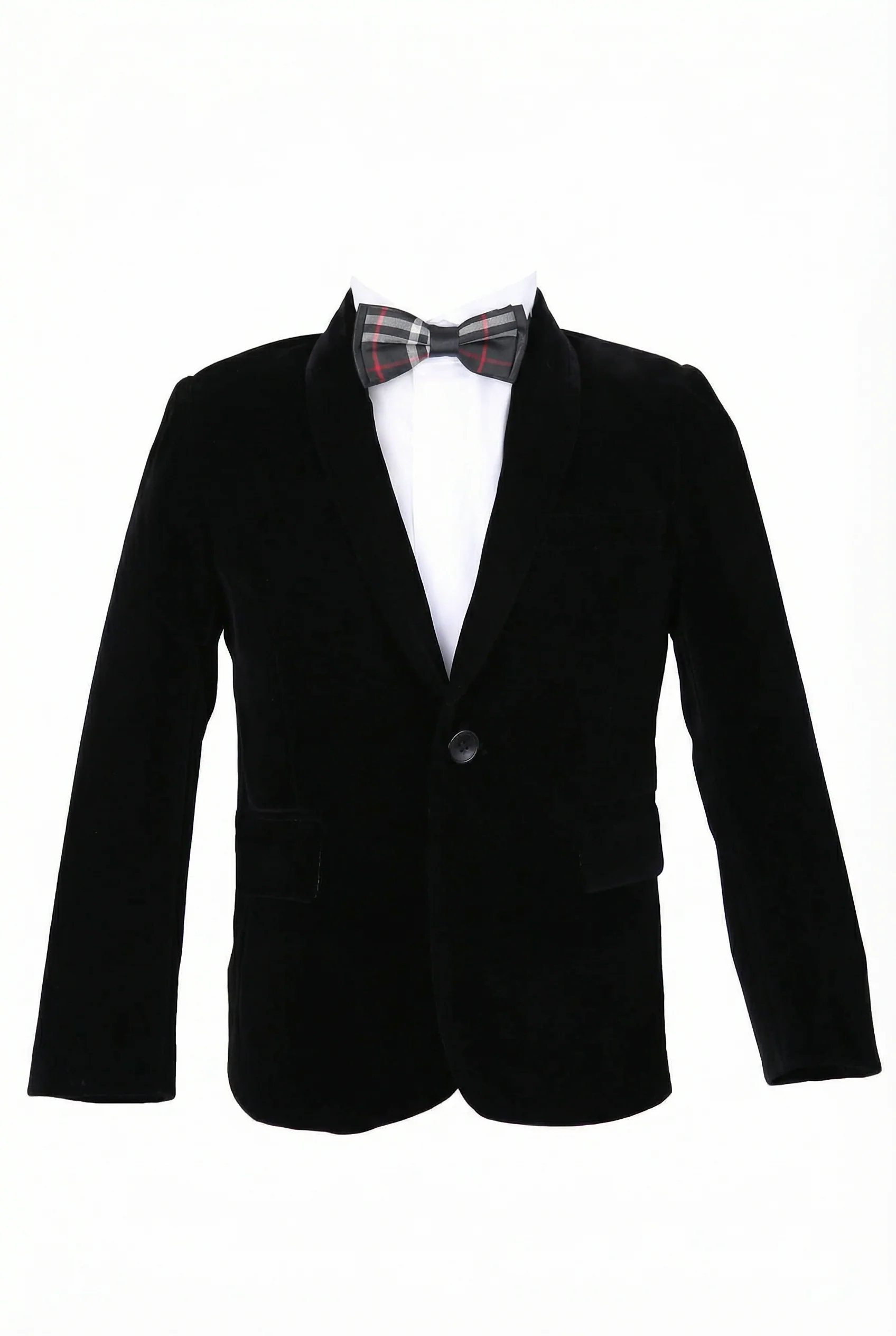 Boys Formal Velvet Blazer Jacket - Black - Image 3