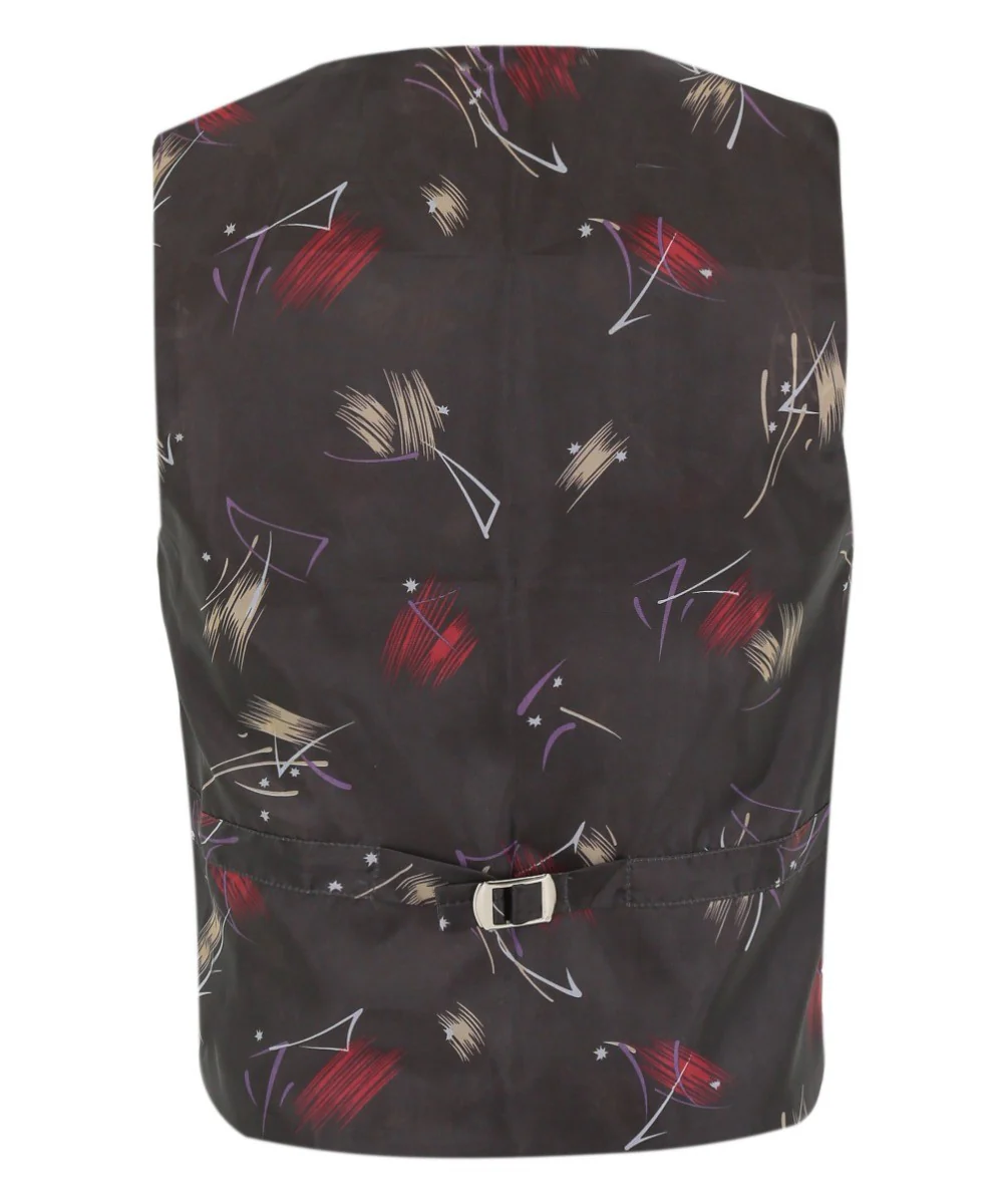 Boys Windowpane Check 6 Piece Suit Set - Grey - Image 6