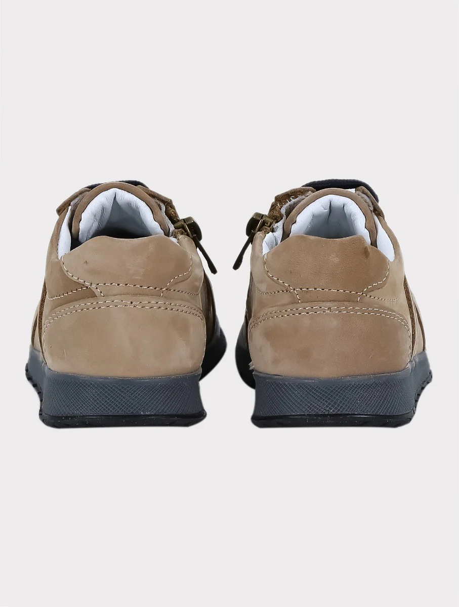 Boys Genuine Leather Casual Sneaker Shoes - Beige - Image 5