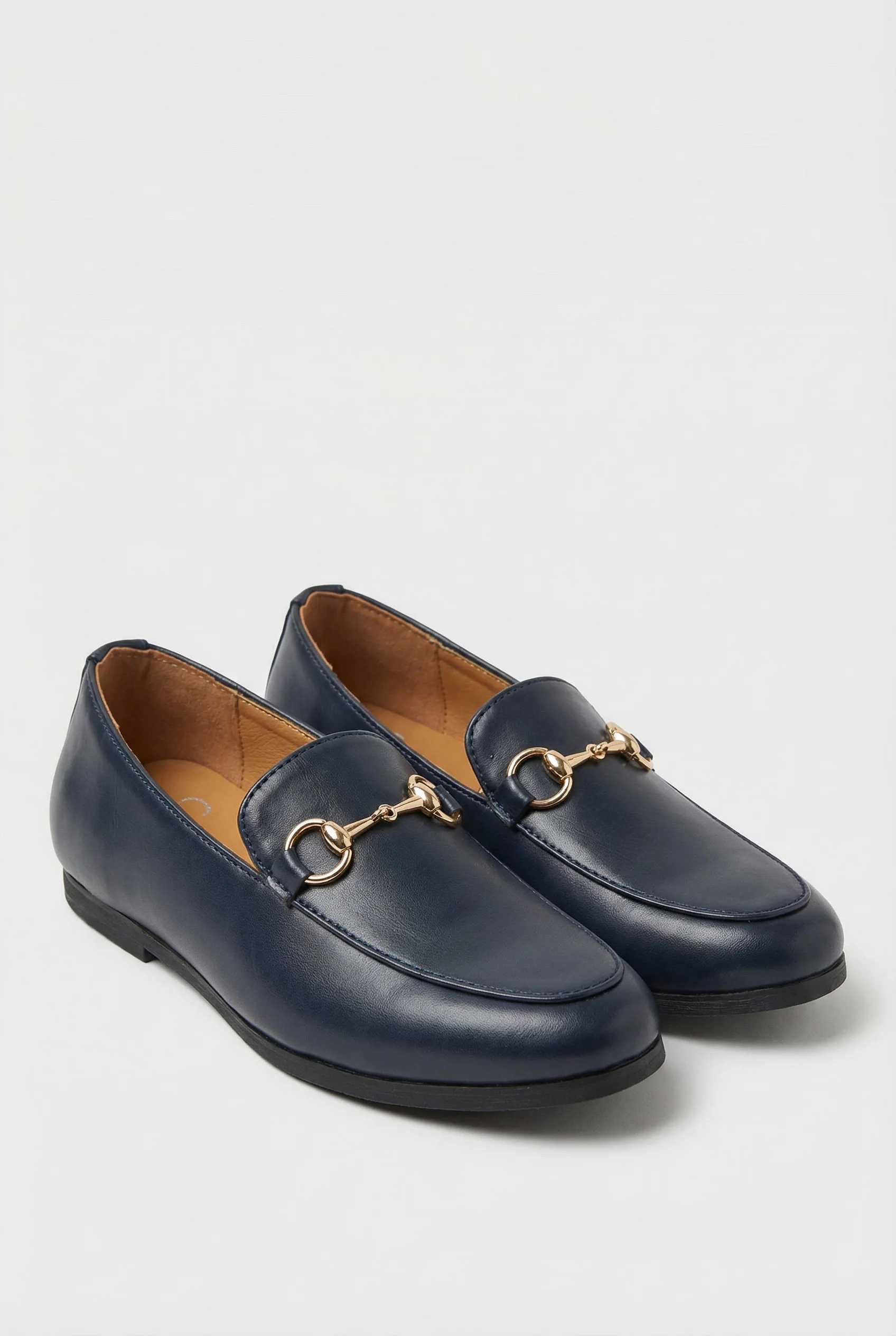 Boys Gold Horsebit Loafer Dress Shoes - Asher Navy - Image 3