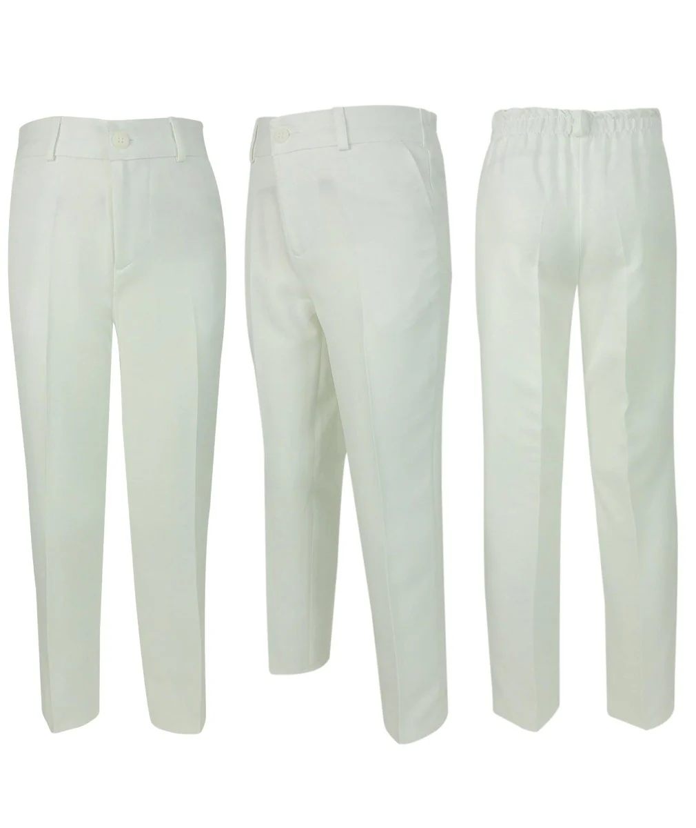 Boys Formal Communion Slim Fit Suit - Ivory - Image 7