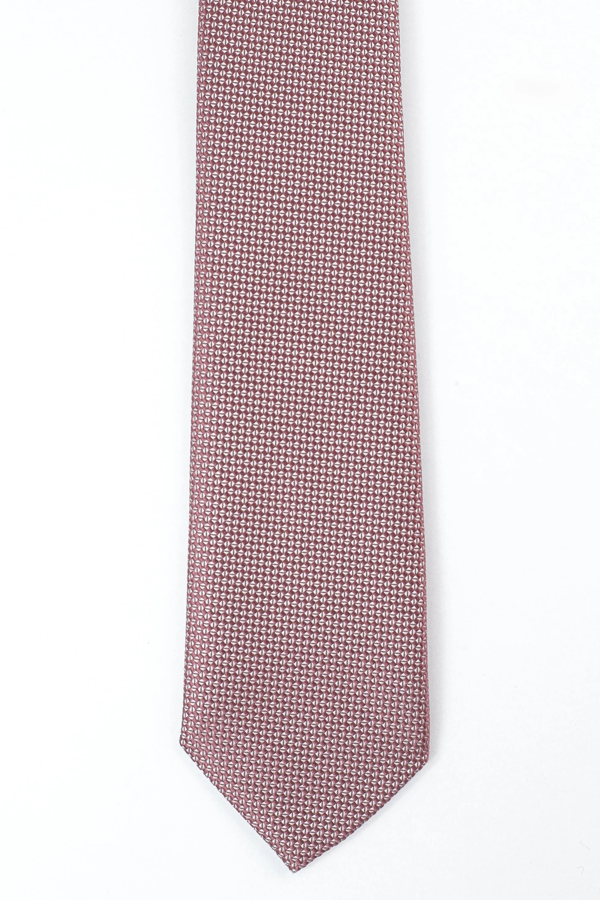 Boys’ Jacquard Tie & Hanky Set with Elastic Strap - Dusty Rose - Image 5