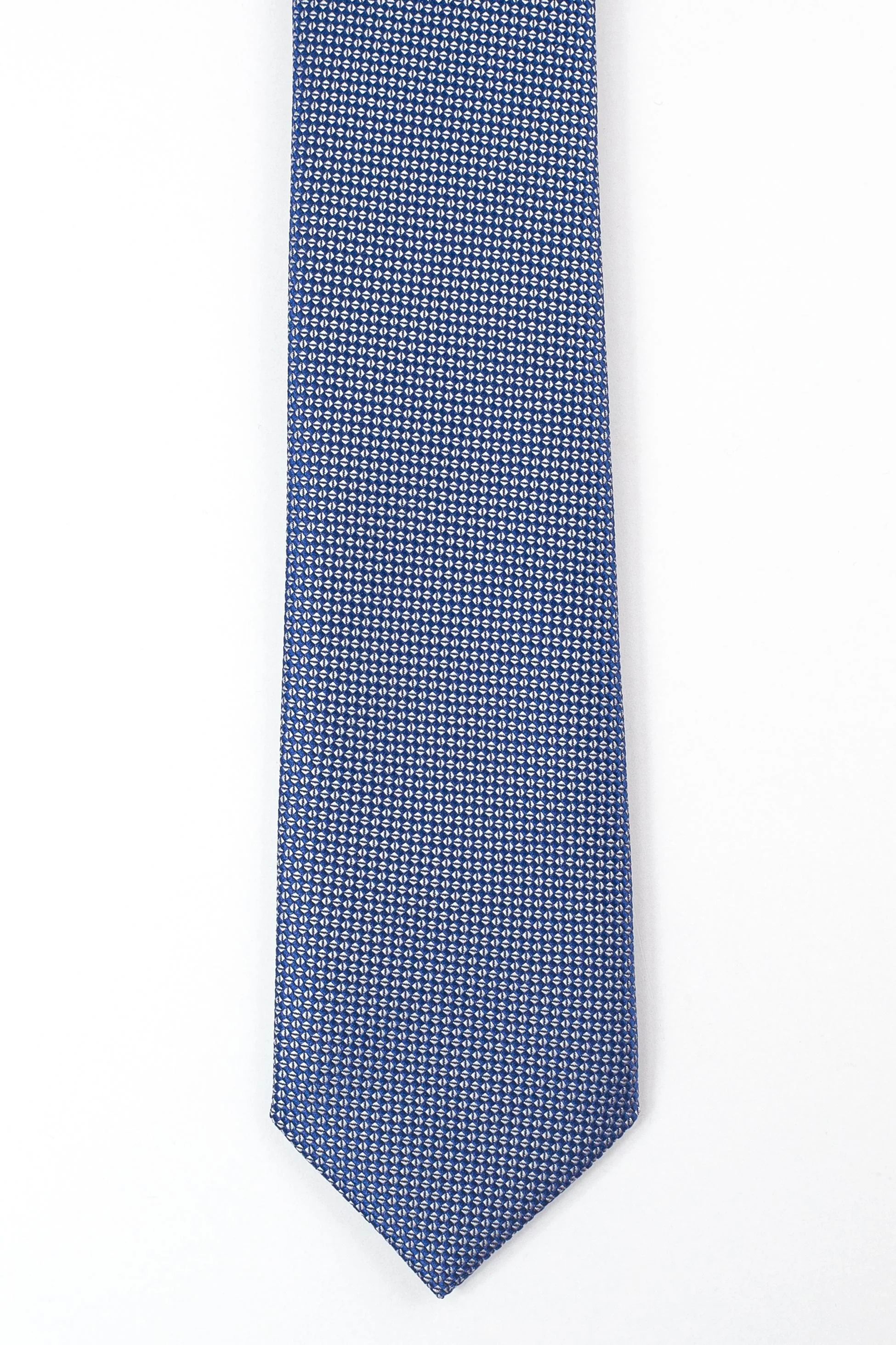 Boys’ Jacquard Tie & Hanky Set with Elastic Strap - Periwinkle Blue - Image 5