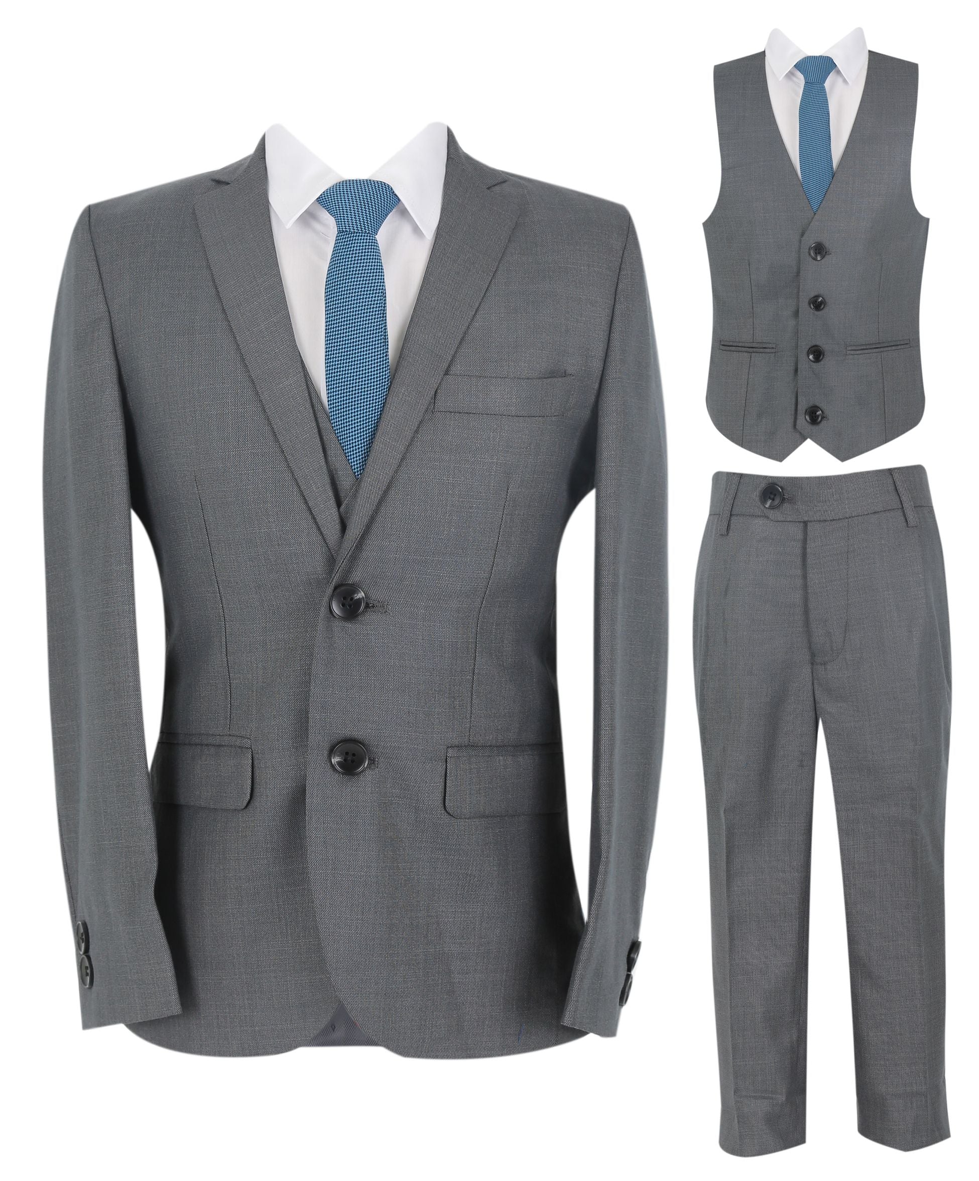 Boys Formal Suit Set - Grey - Image 5