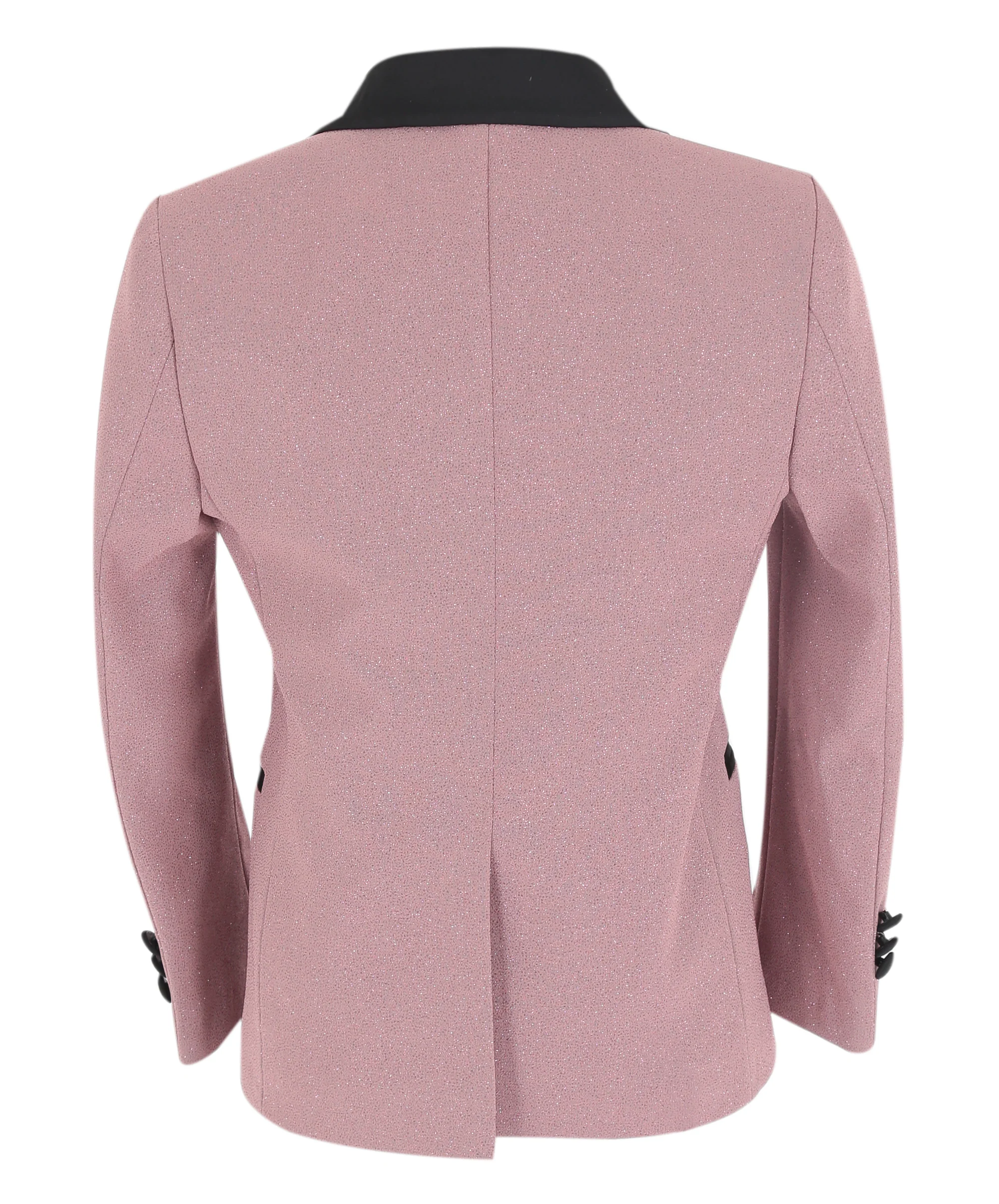 Boys Slim Fit Shimmer Tuxedo Suit - Blush Pink - Image 5