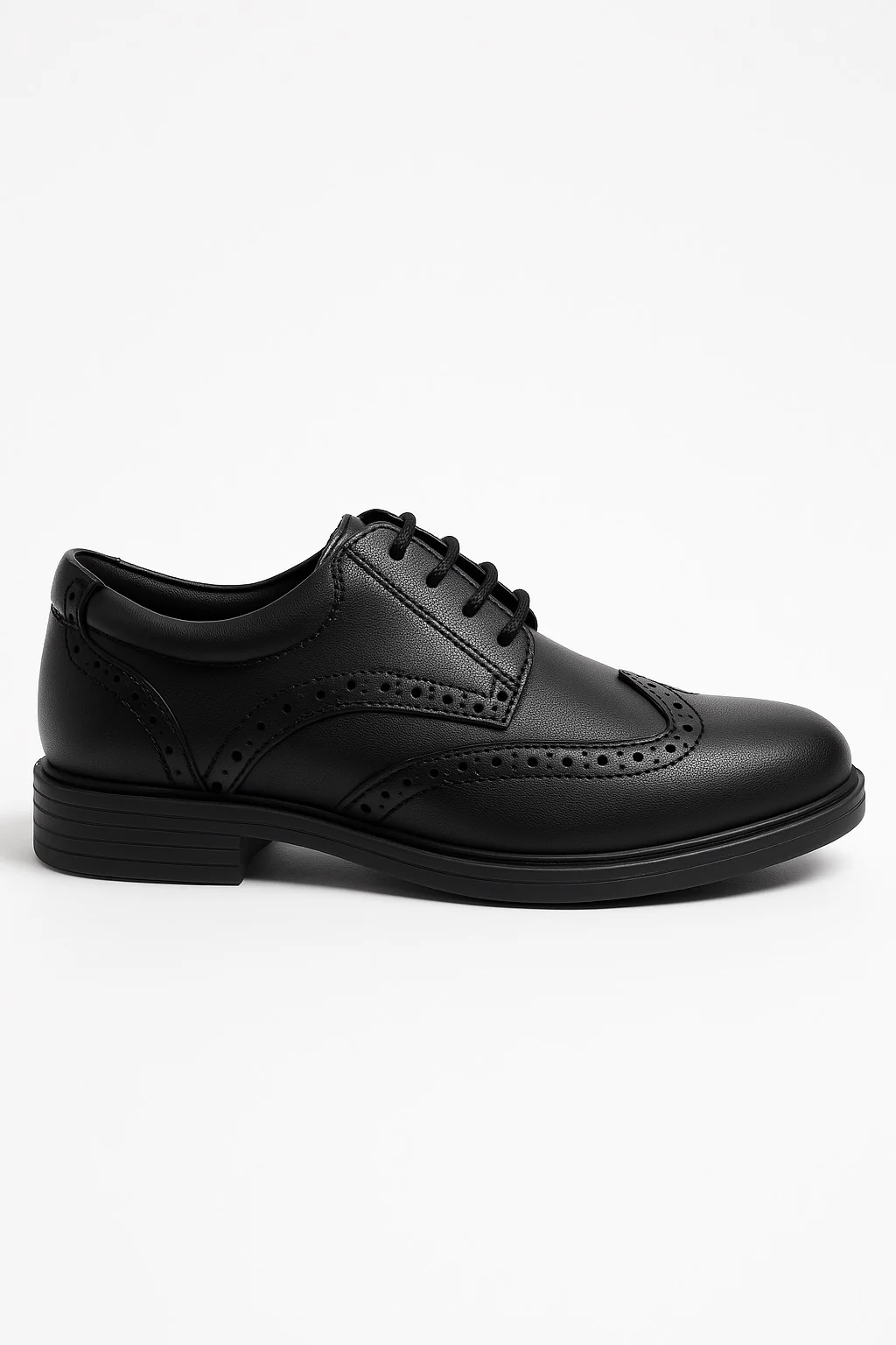 Boys’ Lace Up Brogue Derby Shoes - Dubai - Black - Image 4