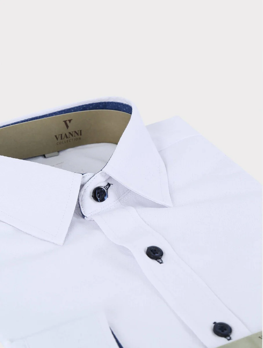 Boys Long Sleeve Cotton Shirt - White - Image 4