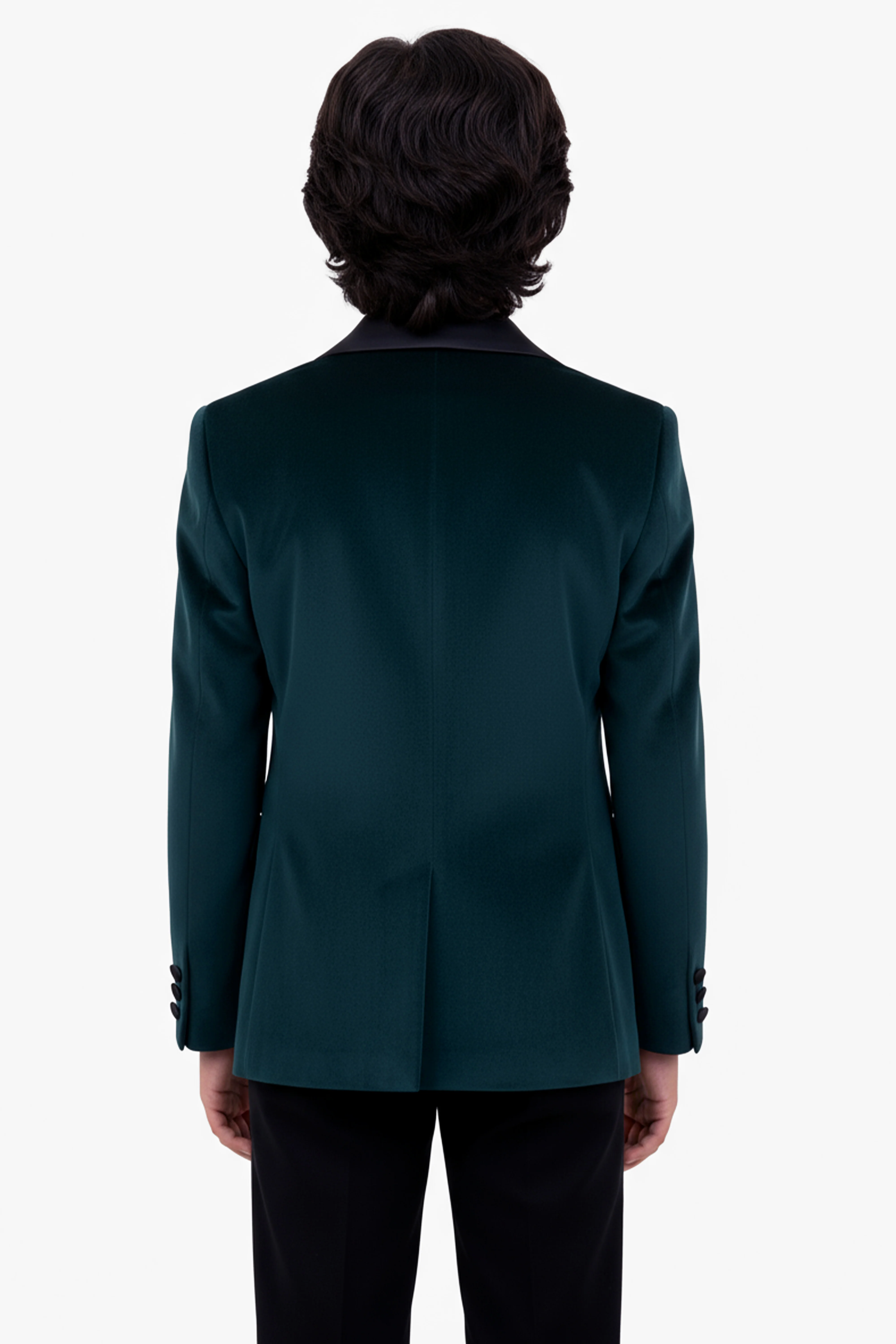 Boys Matt Velvet Tuxedo Blazer - Kingsman - Green - Image 2