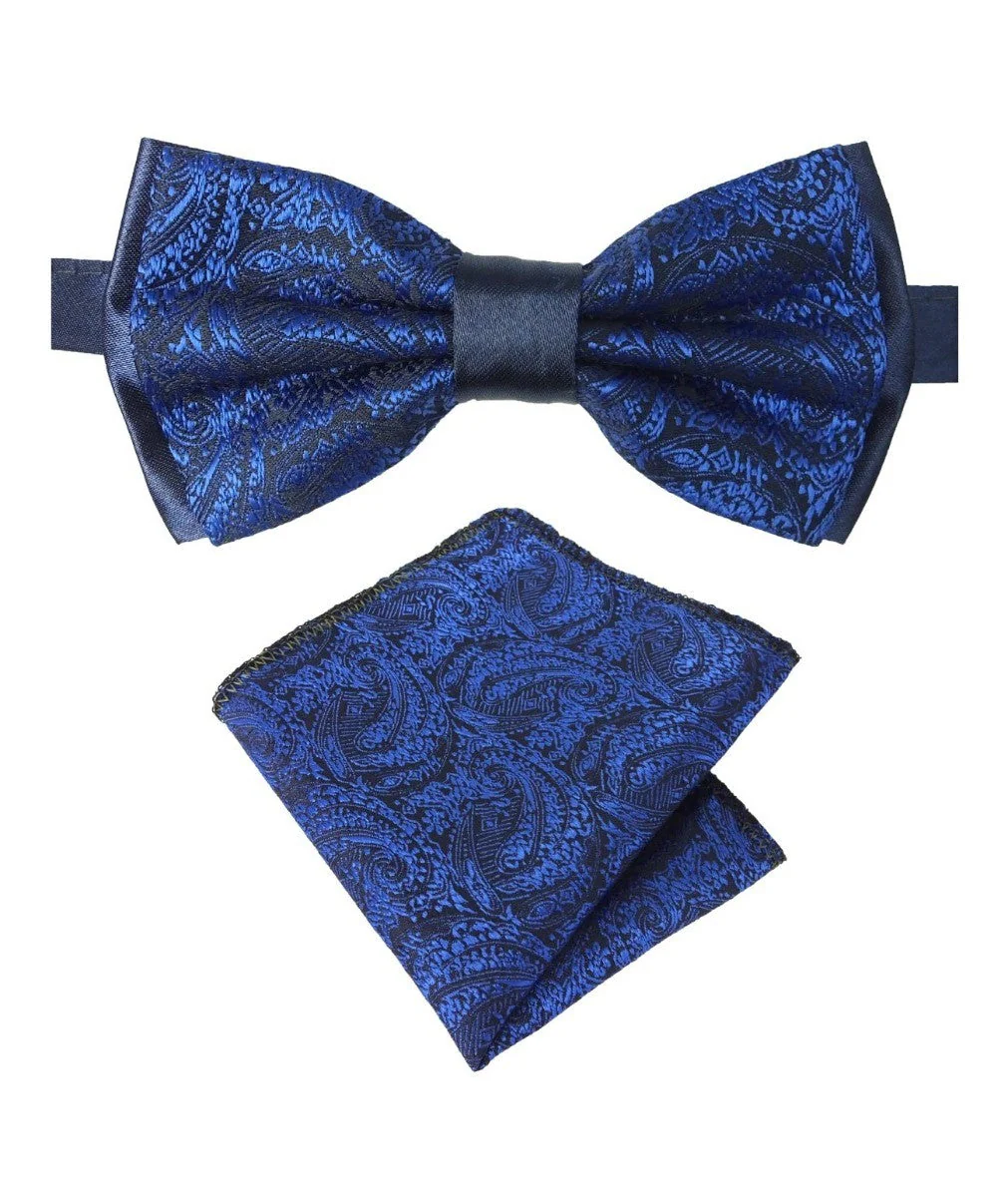 Boys & Men's Paisley Bow Tie and Hanky Set - Red - Image 4