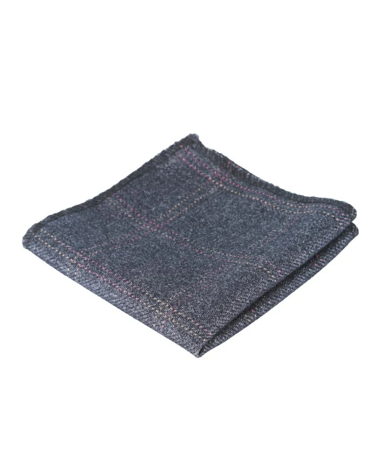 Boys & Men's Tweed Check Slim Tie Set - Charcoal Grey - Image 5