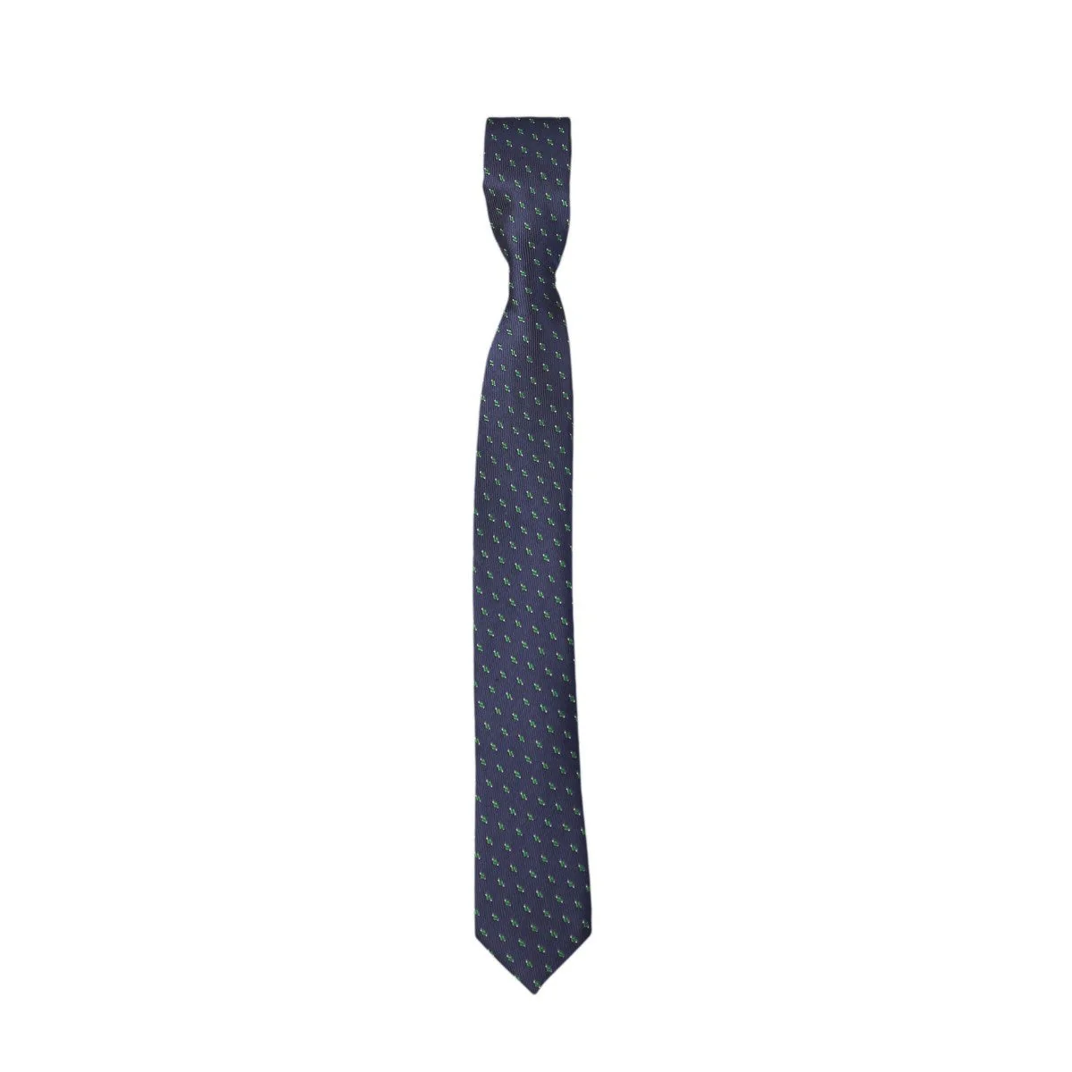 Boys Mixed Pattern Formal Tie & Hankie Set - Navy and Green - Image 2