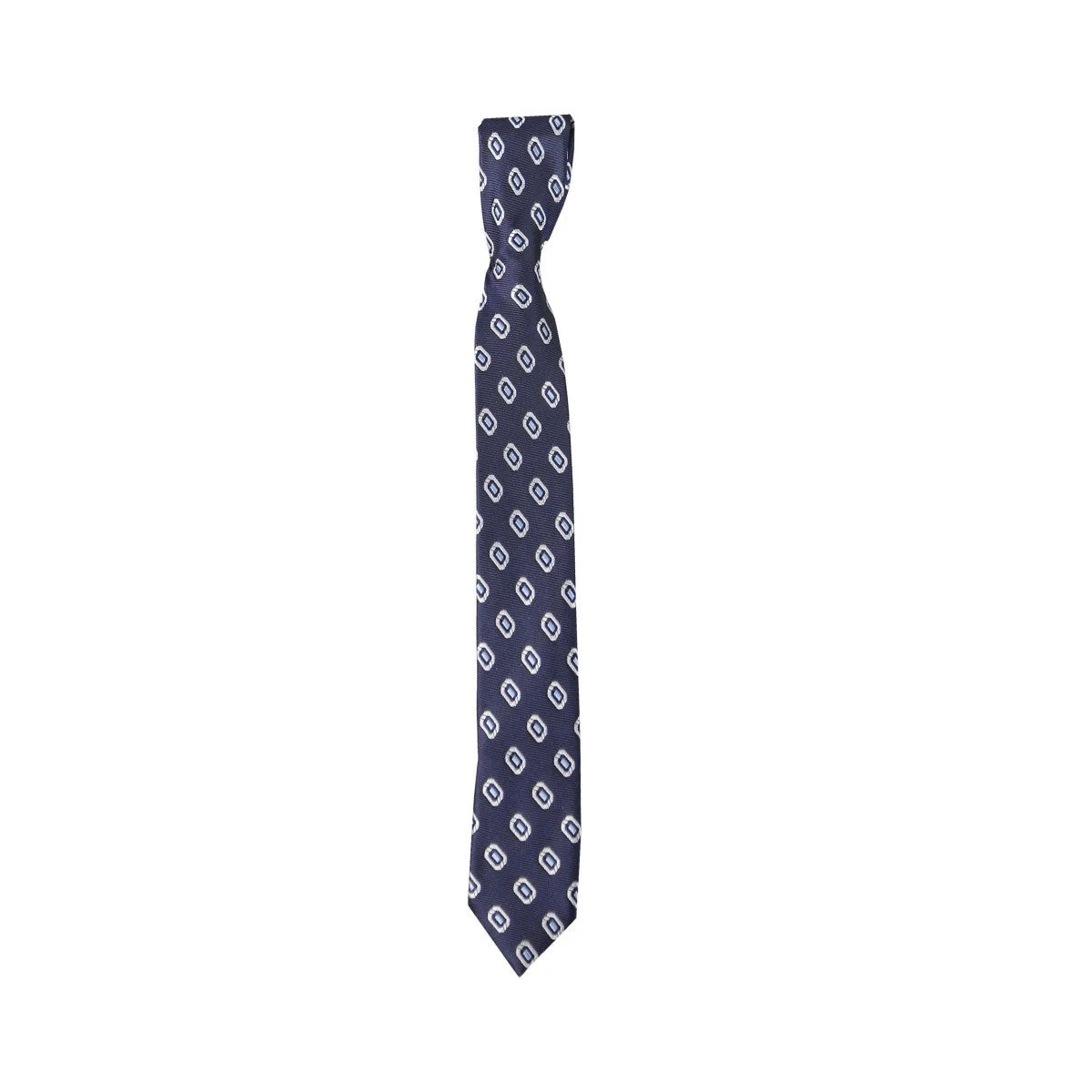 Boys Mixed Pattern Formal Tie & Hankie Set - Navy Blue - Image 2