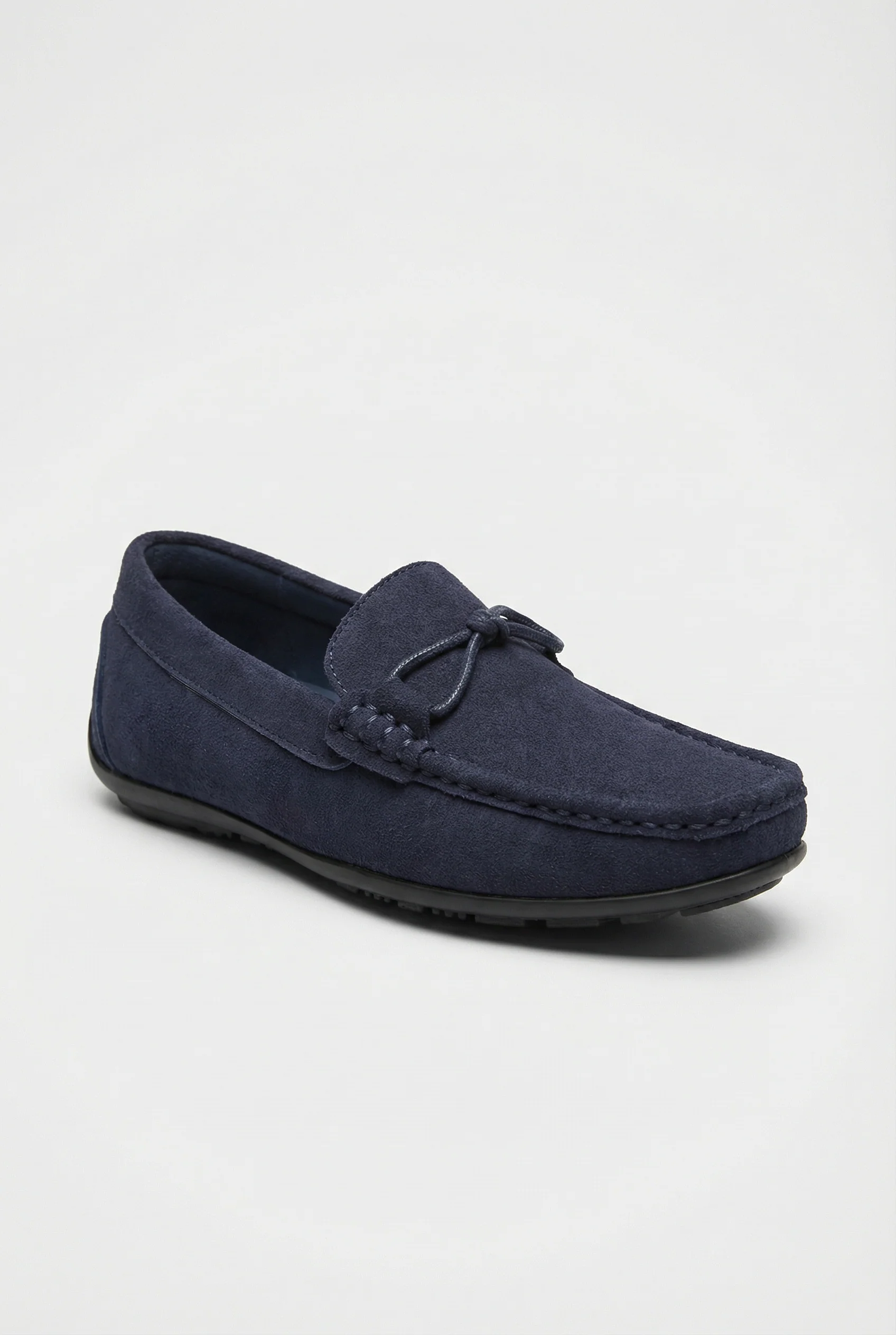 Boys Moccasin Suede Loafer Shoes - Marcus Navy
