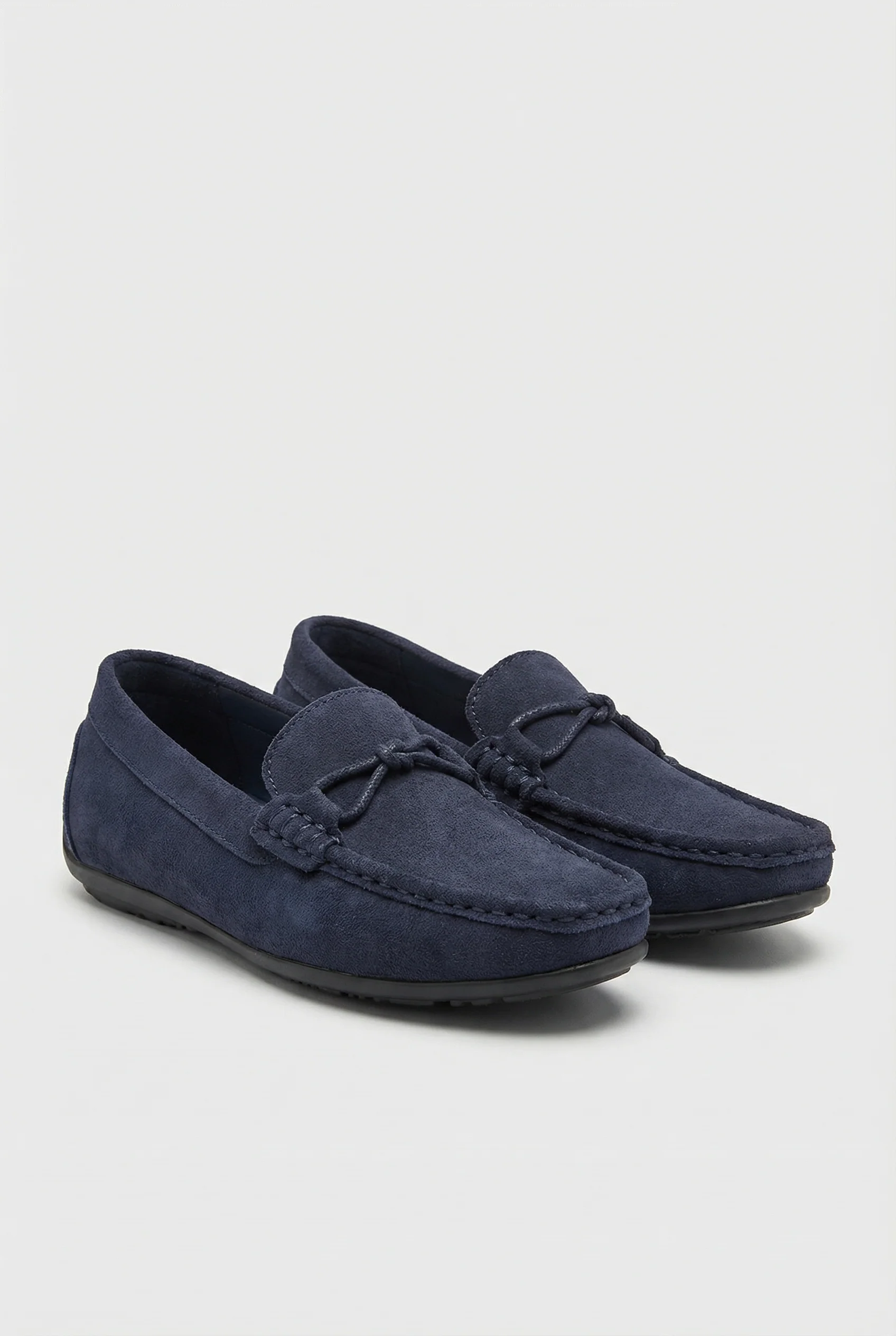 Boys Moccasin Suede Loafer Shoes - Marcus Navy - Image 3