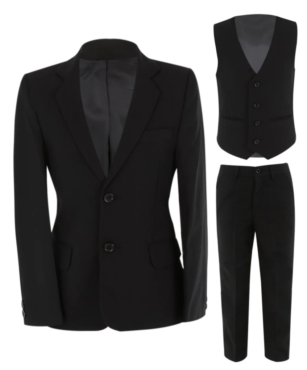 Boys 6 Piece All In One Formal Suit Set - RUN - Black - Image 8