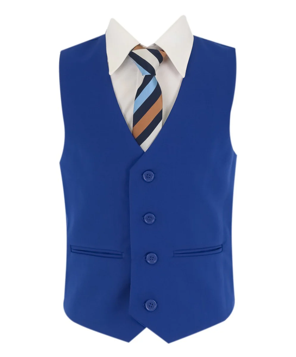 Boys 6 Piece All In One Formal Suit Set - RUN - Electric Blue - Image 5