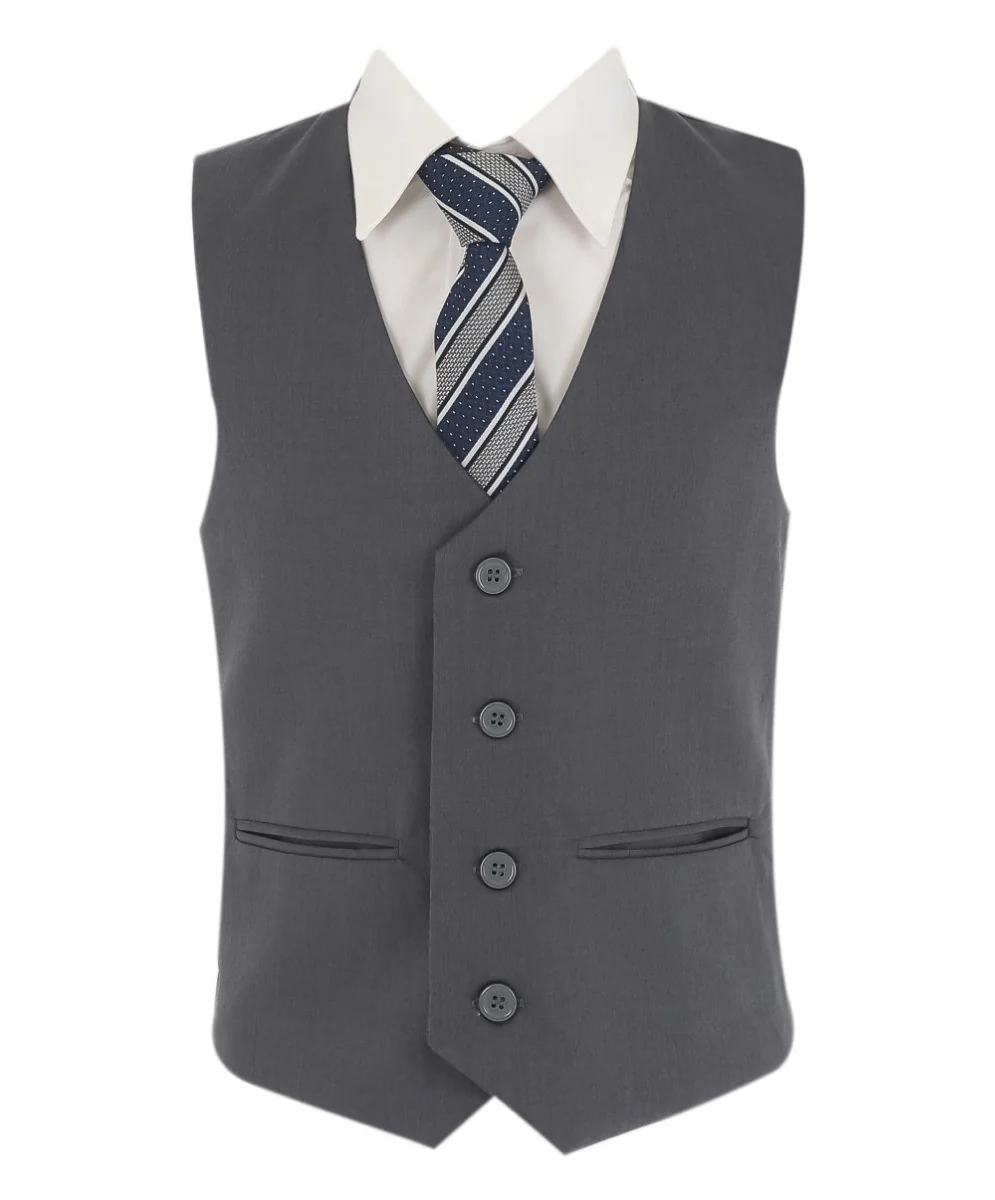 Boys 6 Piece All In One Formal Suit Set - RUN - Mid Grey - Image 5