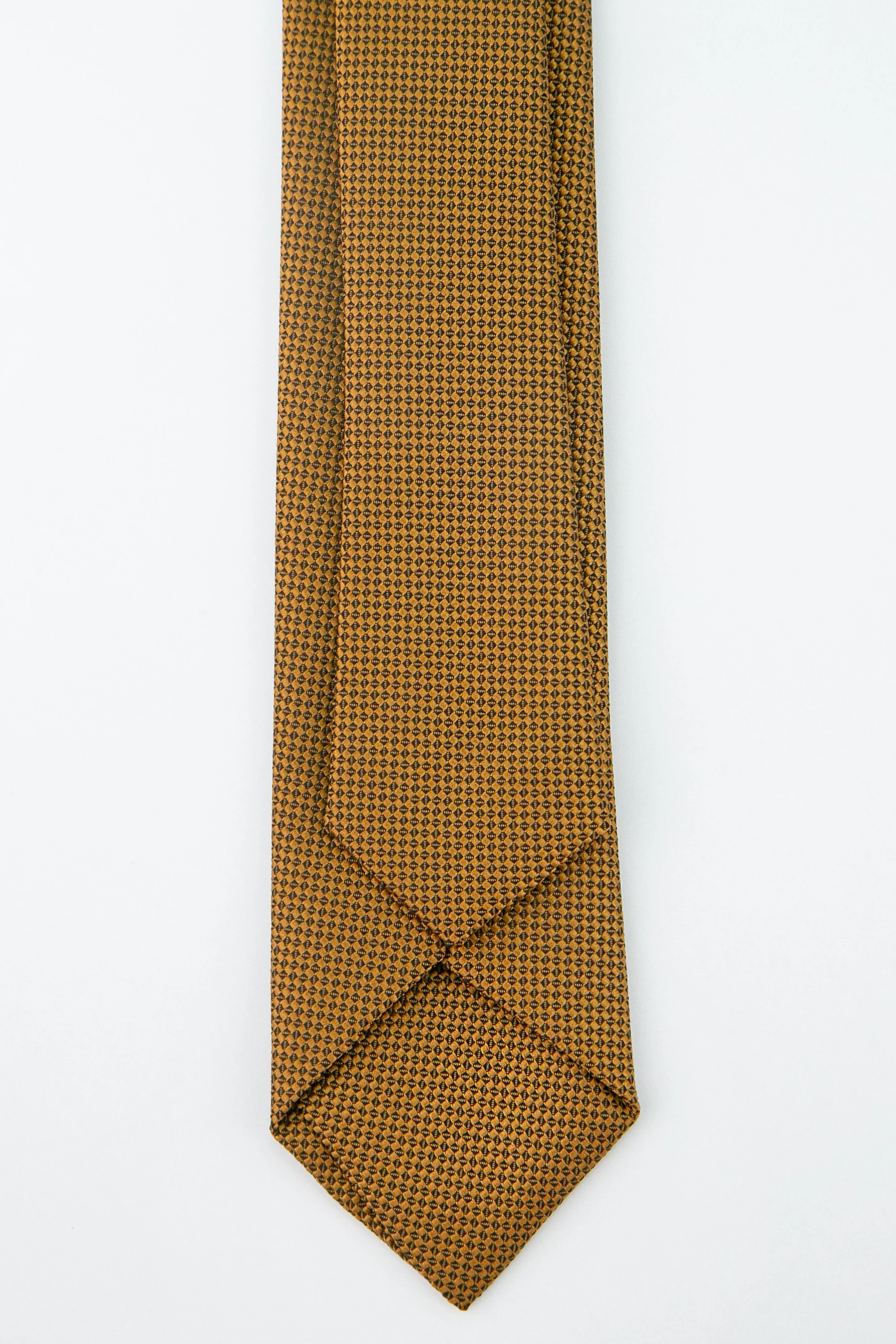 Boys' Oxford Weave Slim Tie Formal Neckwear - Mustard Yellow - Image 2