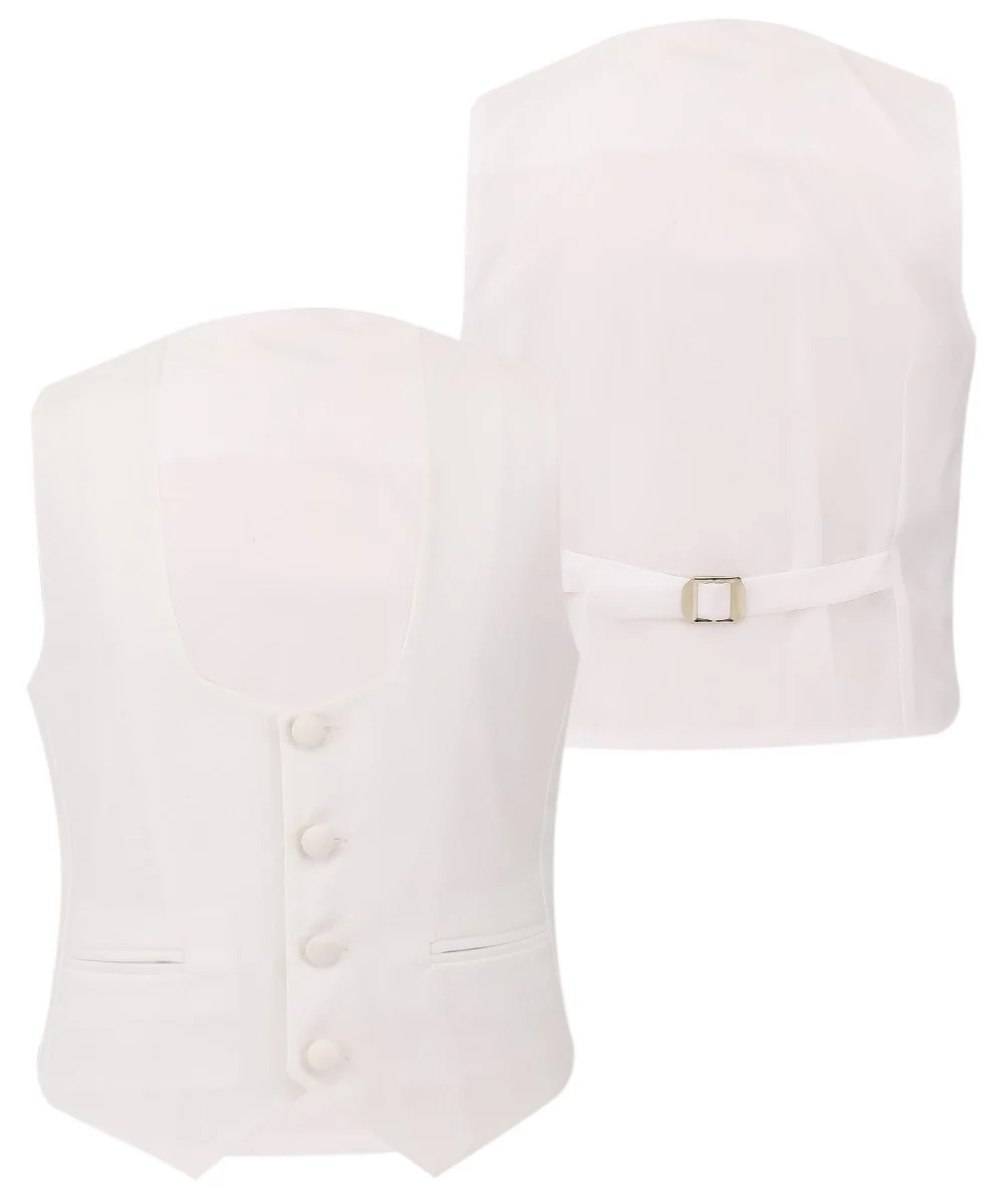 Boys Communion Slim Fit Tuxedo Suit - Ivory - Image 7
