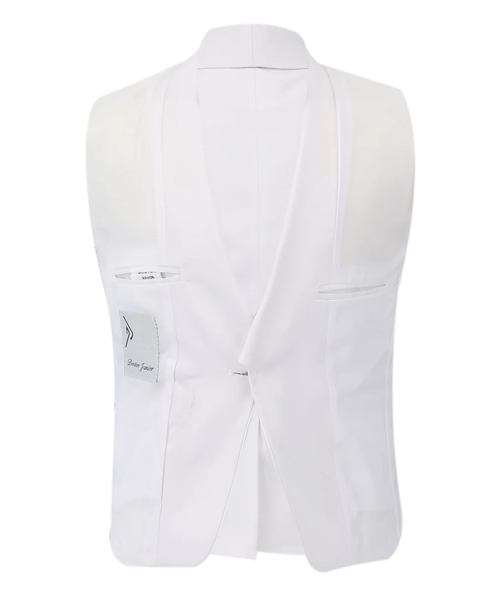 Boys Communion Slim Fit Tuxedo Suit - White - Image 3