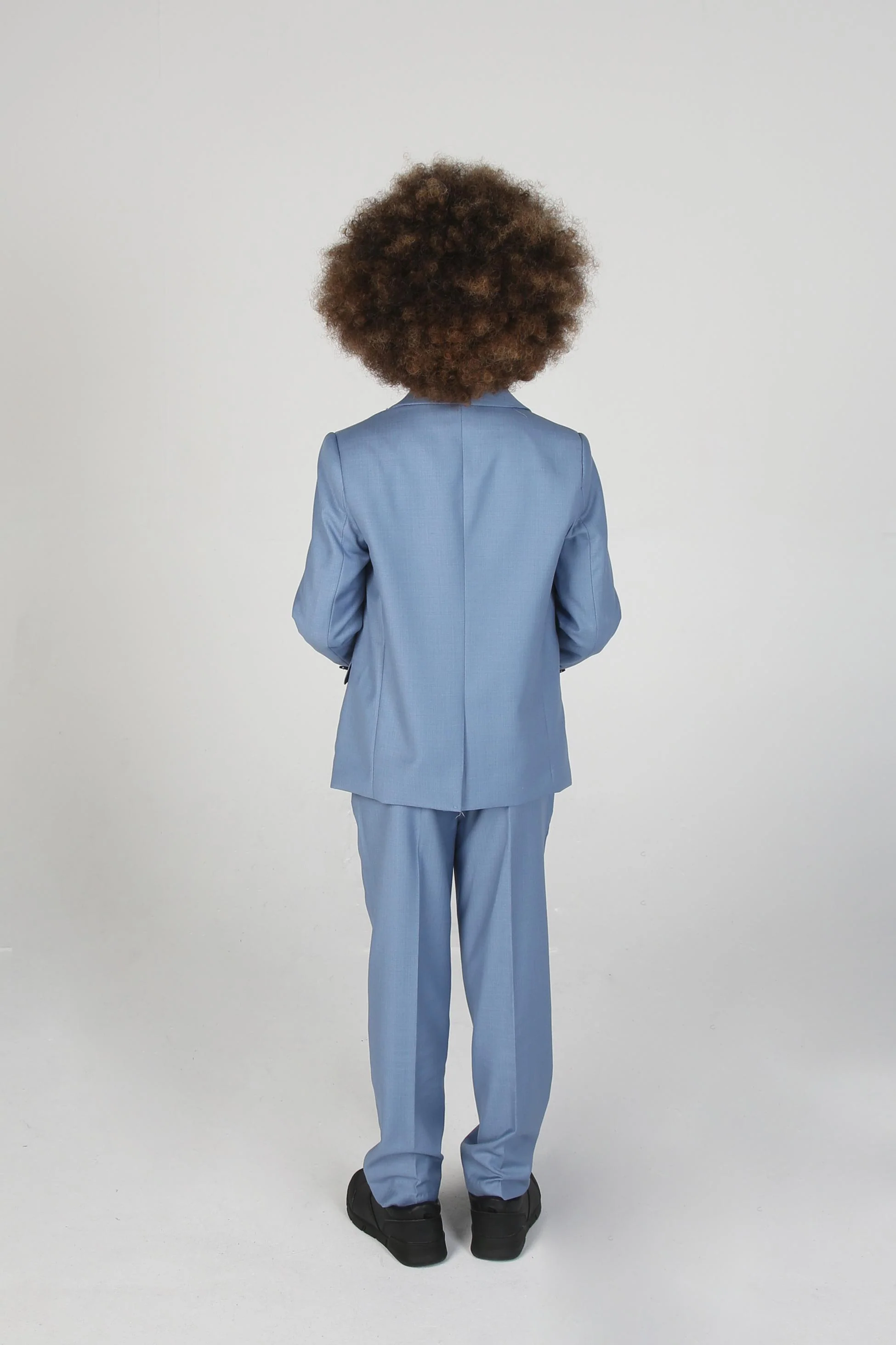 Boys Tailored Fit Suit Set In Sky Blue - Charles - Blue - Image 4