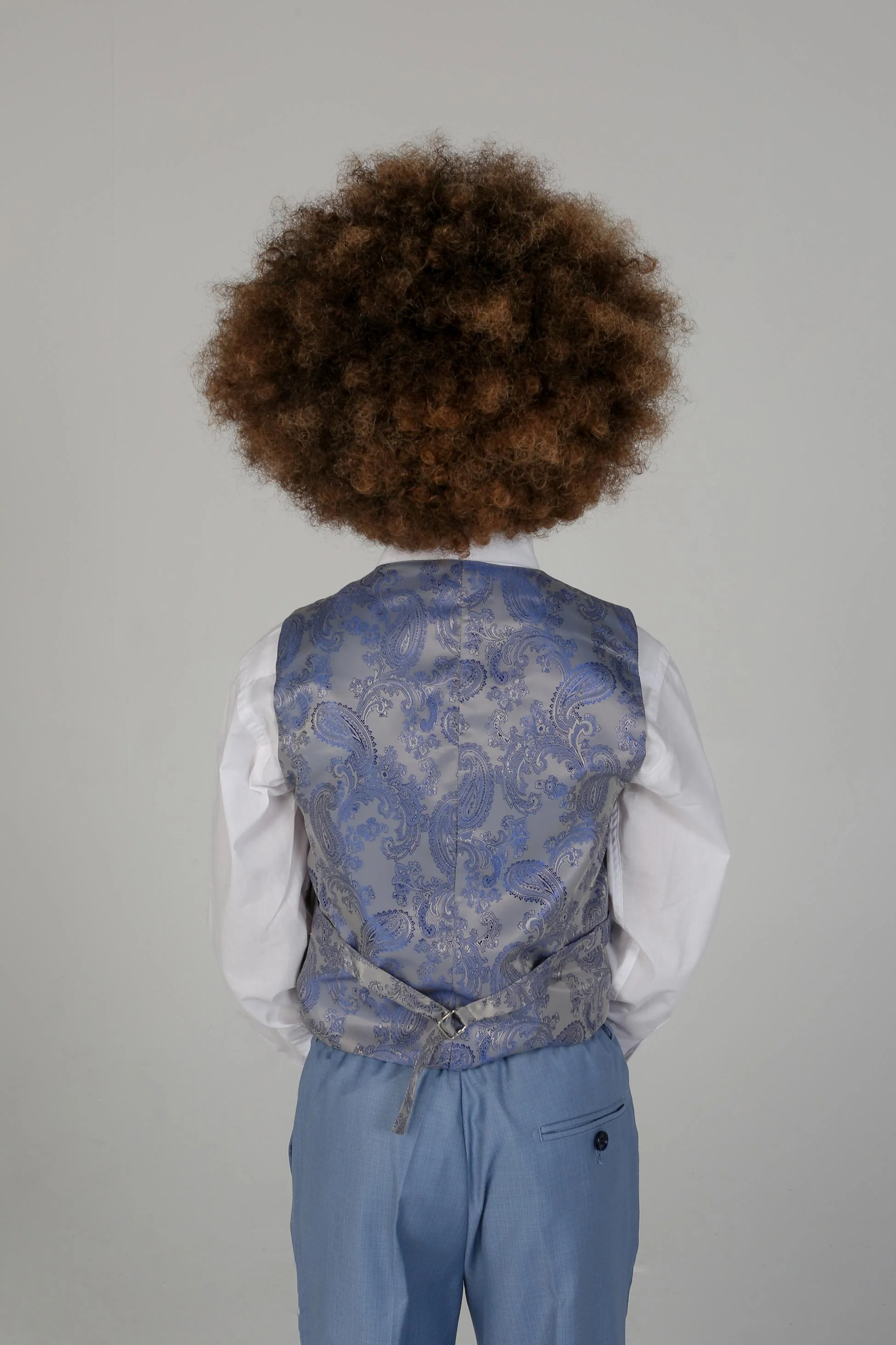 Boys Tailored Fit Suit Set In Sky Blue - Charles - Blue - Image 6