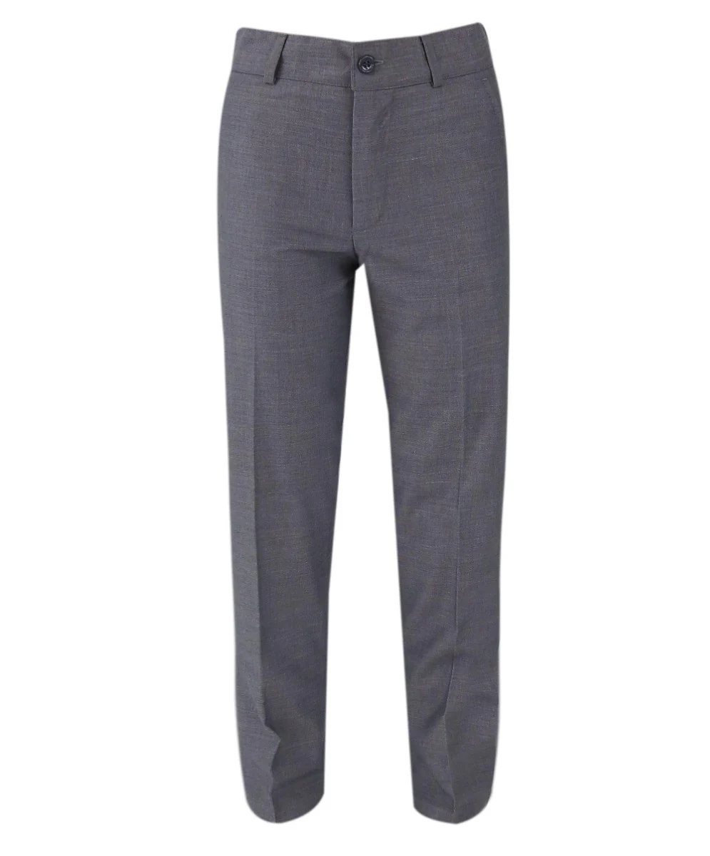 Boys Slim Fit Piping Grey Tuxedo Suit - Grey - Image 8