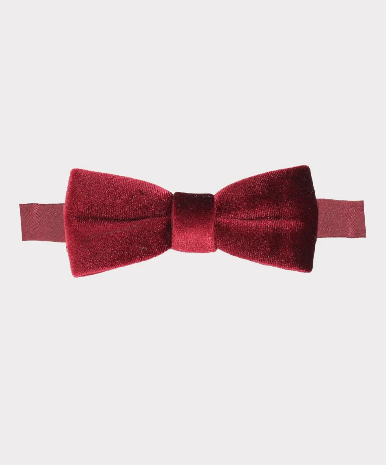 Boys Velvet Bowtie - Red - Image 3