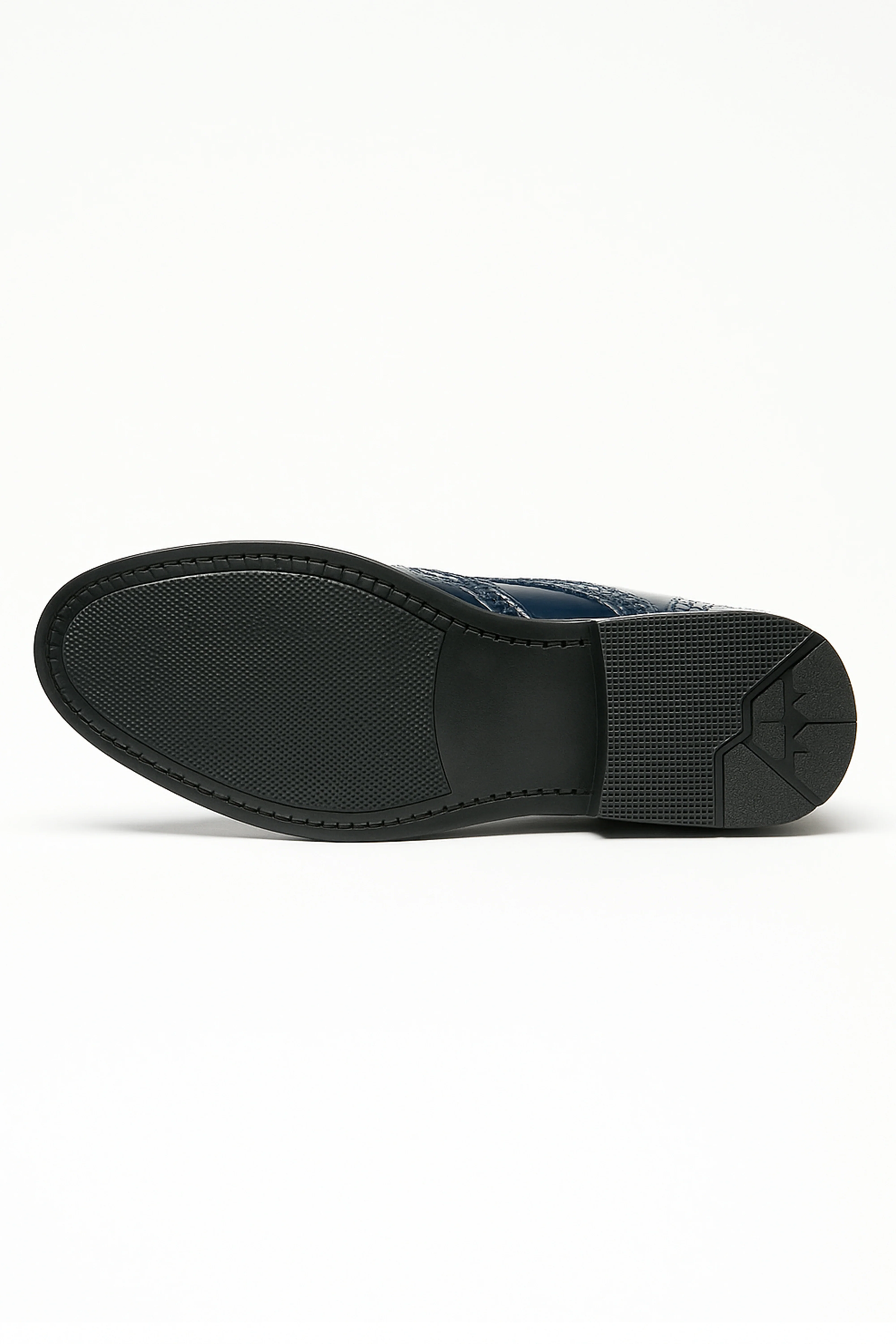 Boys’ Patent Derby Brogue Lace-Up Dress Shoes - Navy Blue - Image 4
