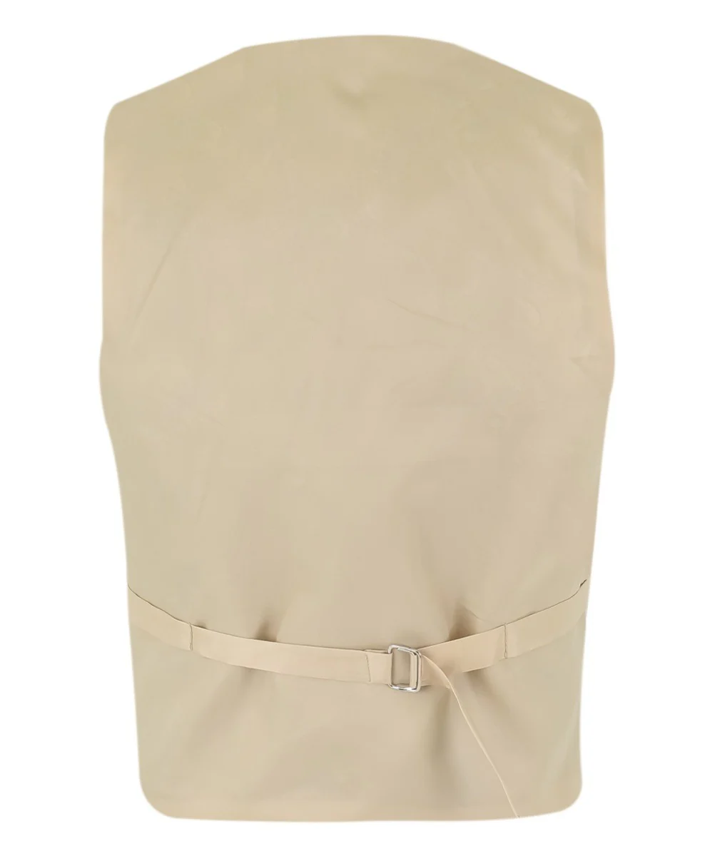 Boys Tweed Check Tailored Fit Suit - Beige and Brown - Image 10