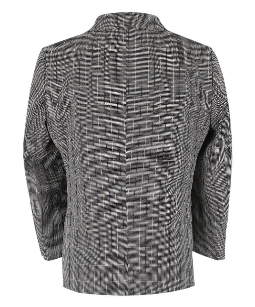 Boys Tweed Check Tailored Fit Suit - Grey - Image 10