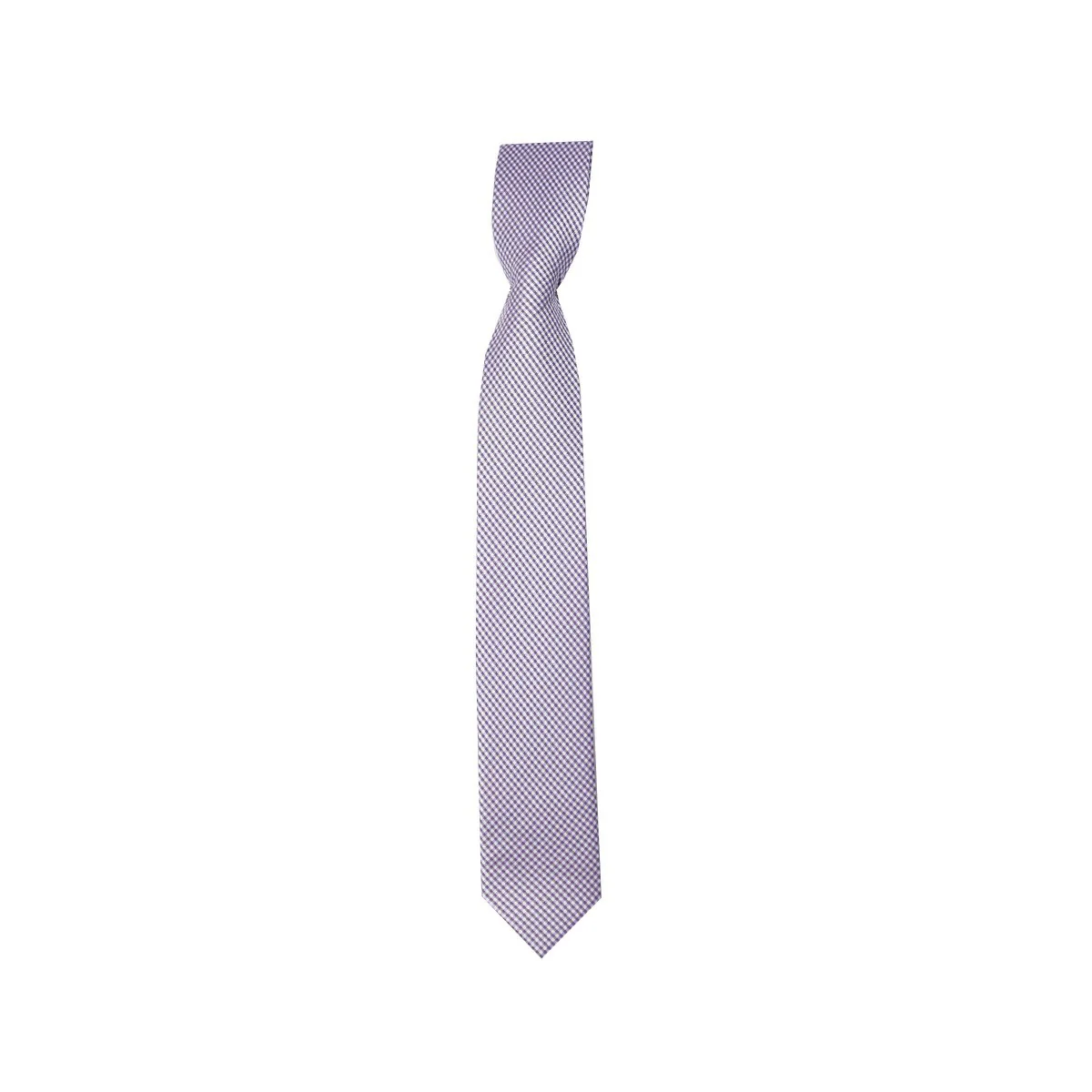 Boys Plaid Checkered Tie  Violet and White - Image 3