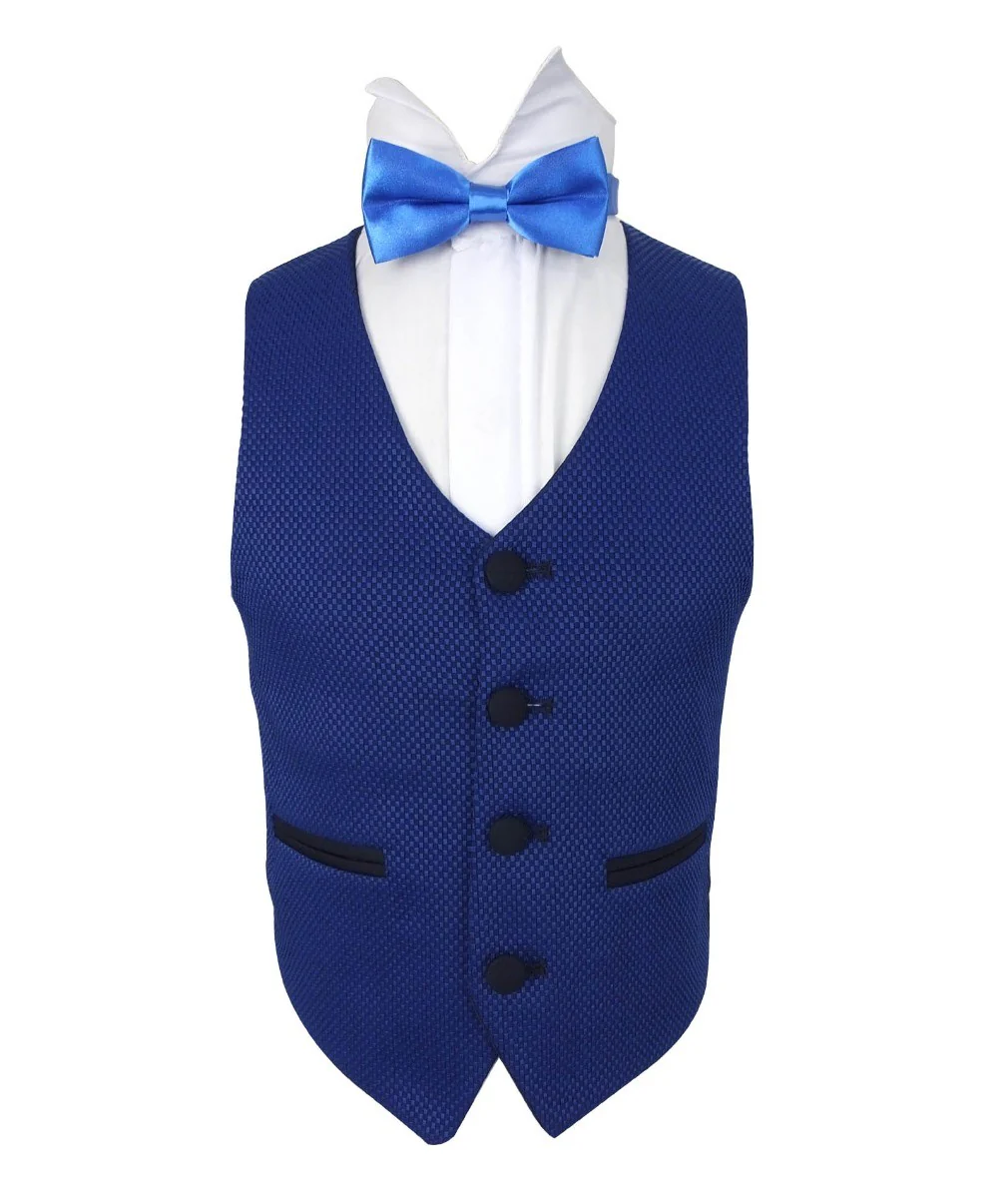 Boys Piping Birdseye Suit - BENIGNO - Blue - Navy Blue - Image 4