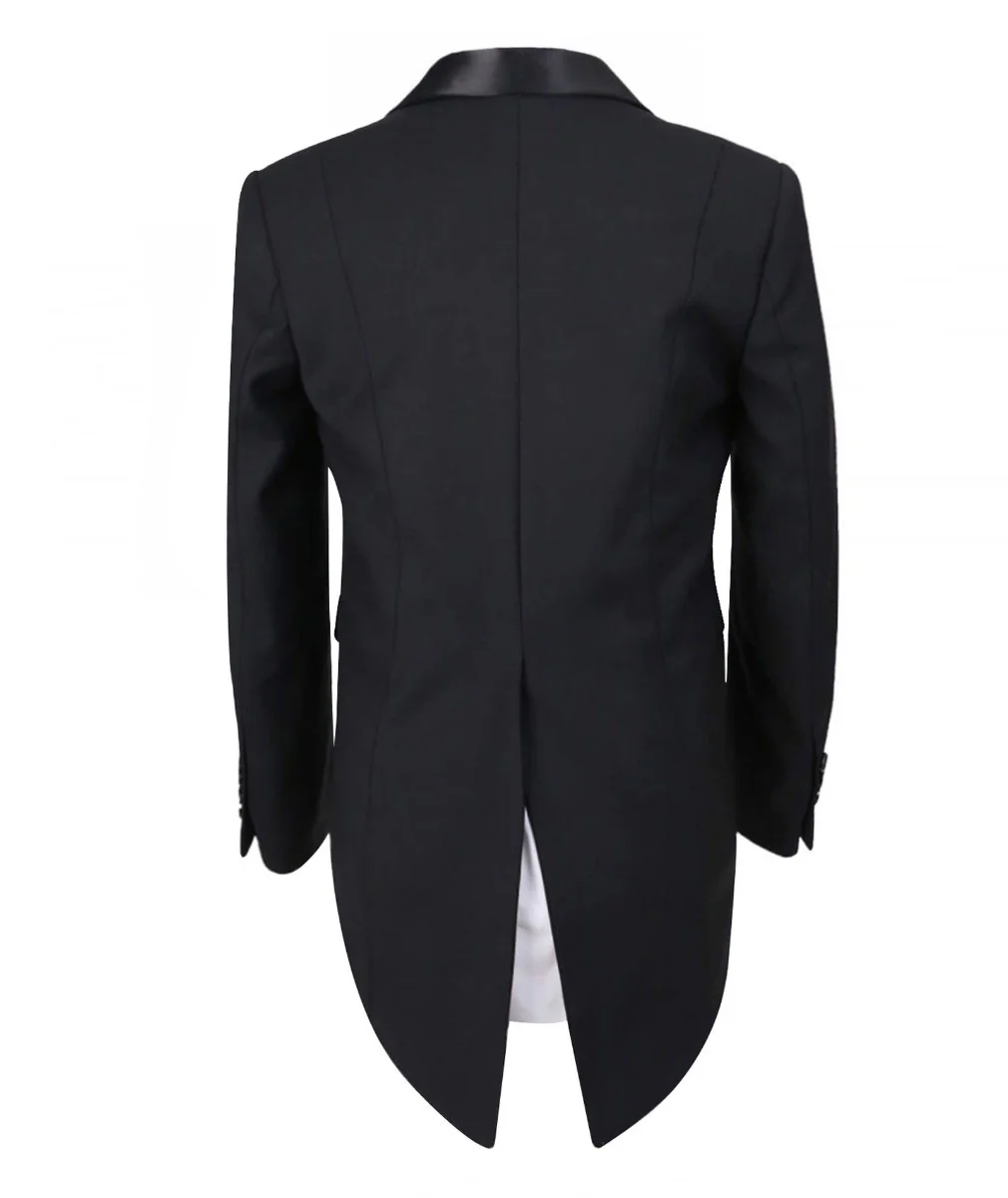 Boys Black Morning Tailcoat Suit Set - Black - Image 8
