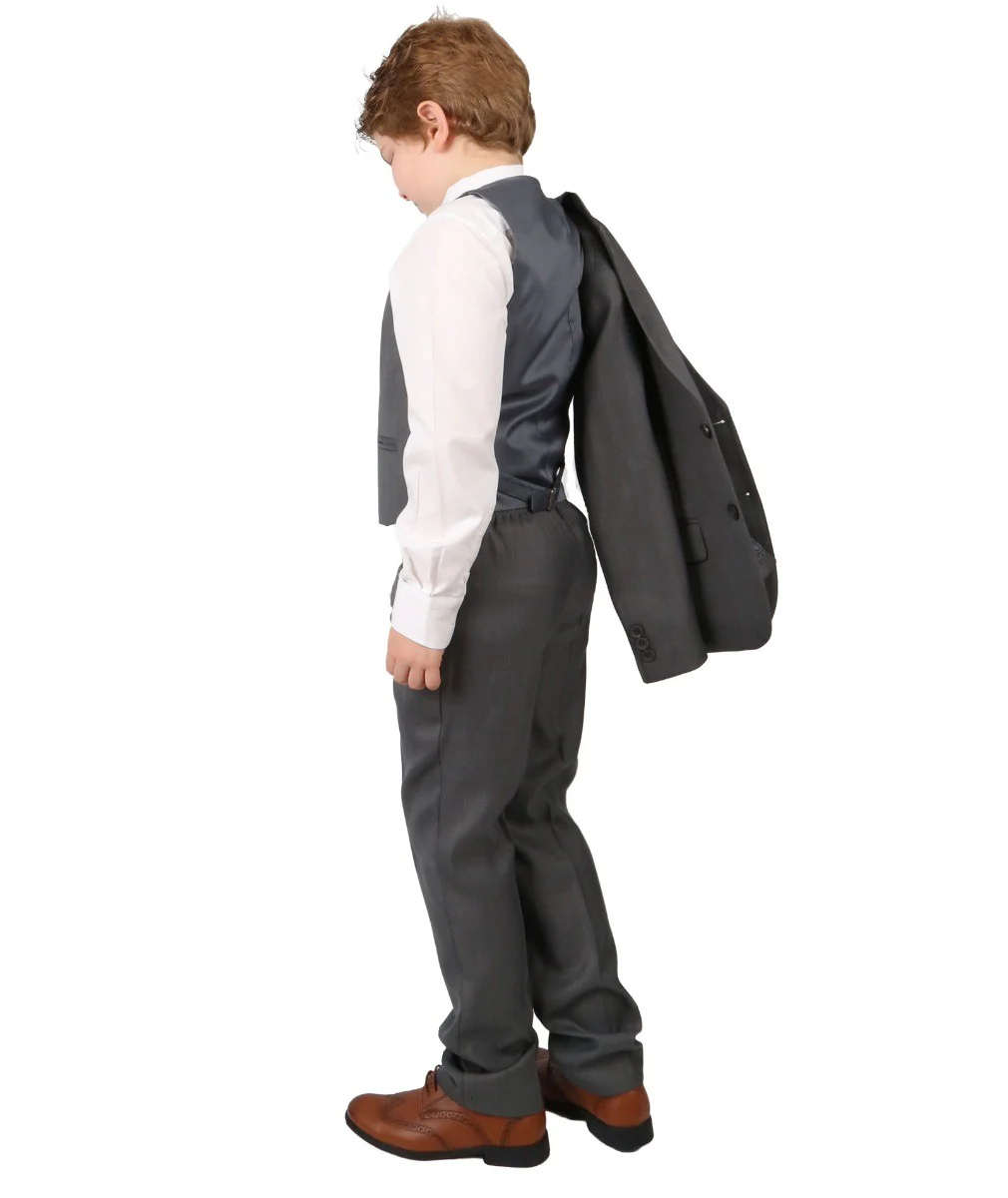 Boys Regular Italian Fit Grey Suit - Grey - Image 4