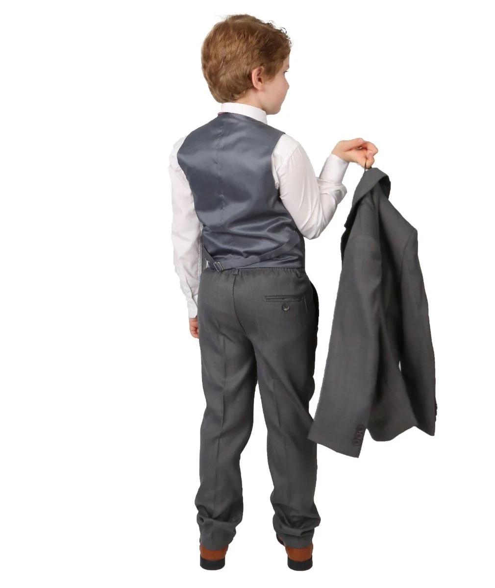 Boys Regular Italian Fit Grey Suit - Grey - Image 5