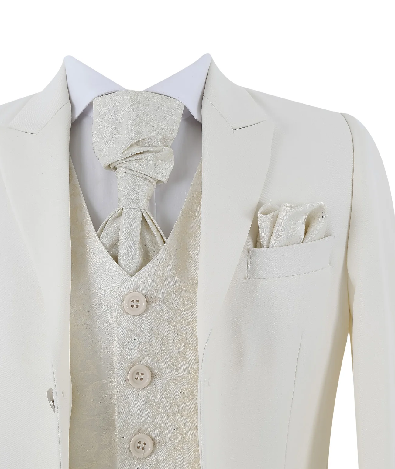 Boys Complete Tail Morning Suit - Cream - Ivory - Image 4
