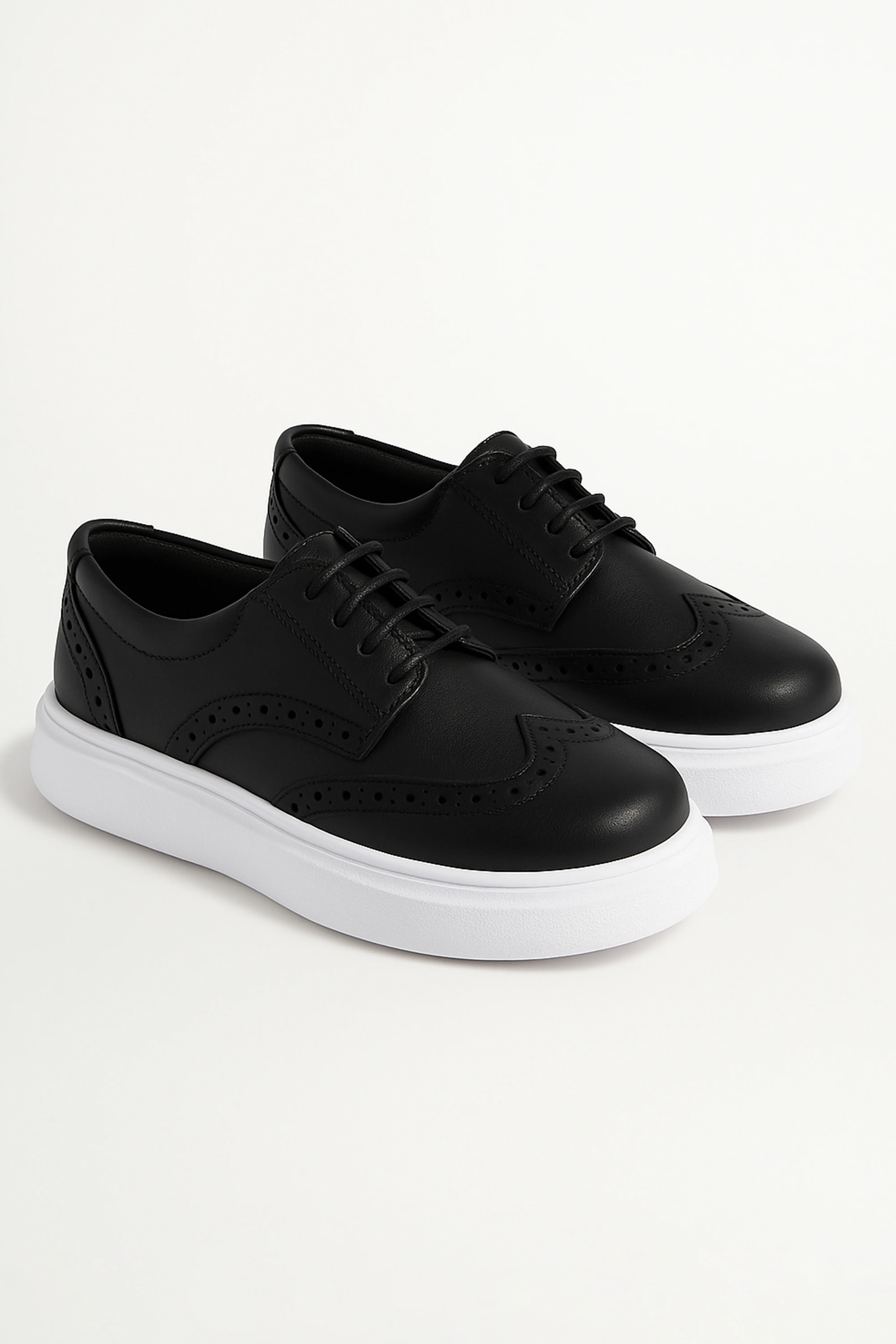 Boys' Brogue Platform Derby Shoes - Strive - Black - Image 3