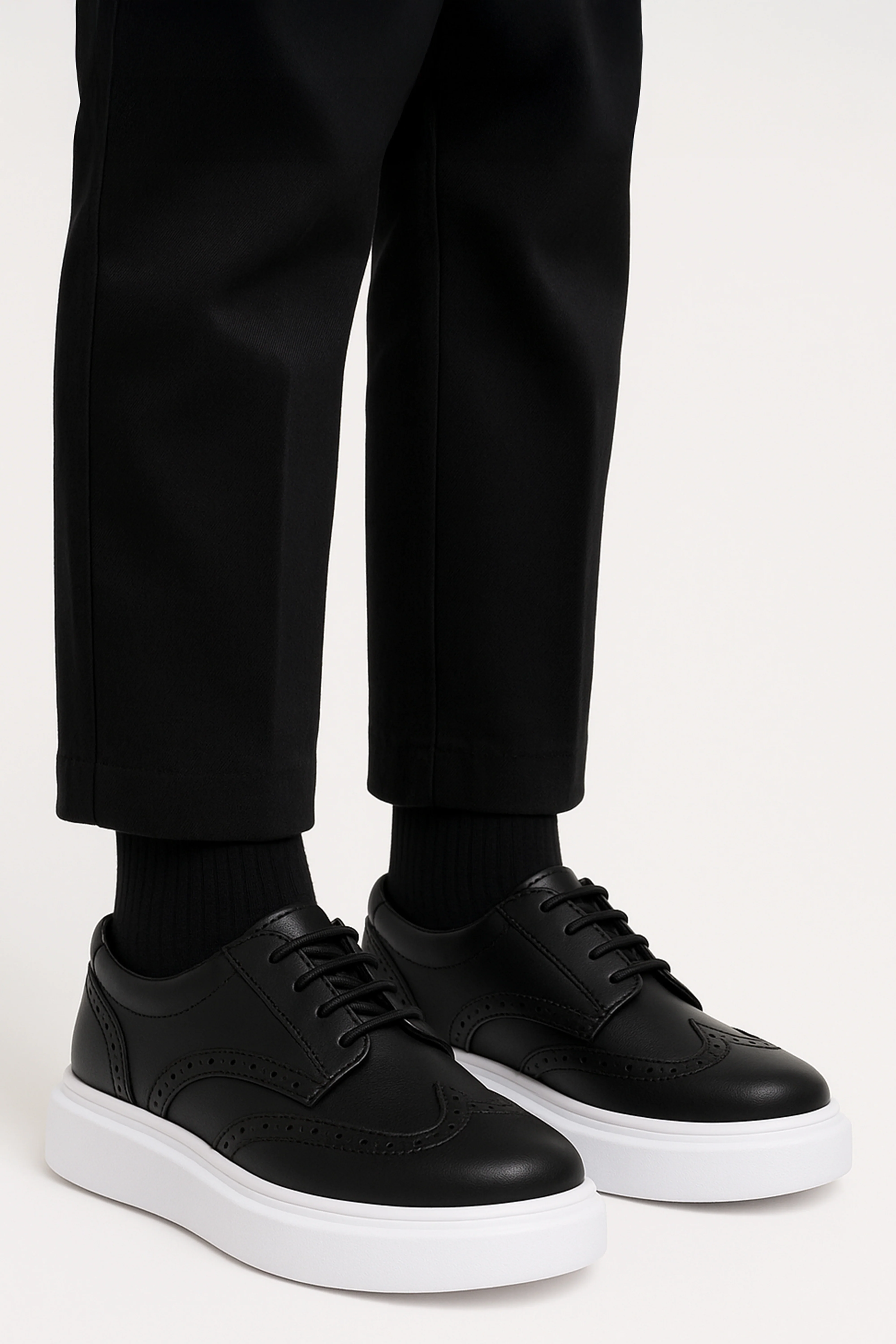 Boys' Brogue Platform Derby Shoes - Strive - Black - Image 4
