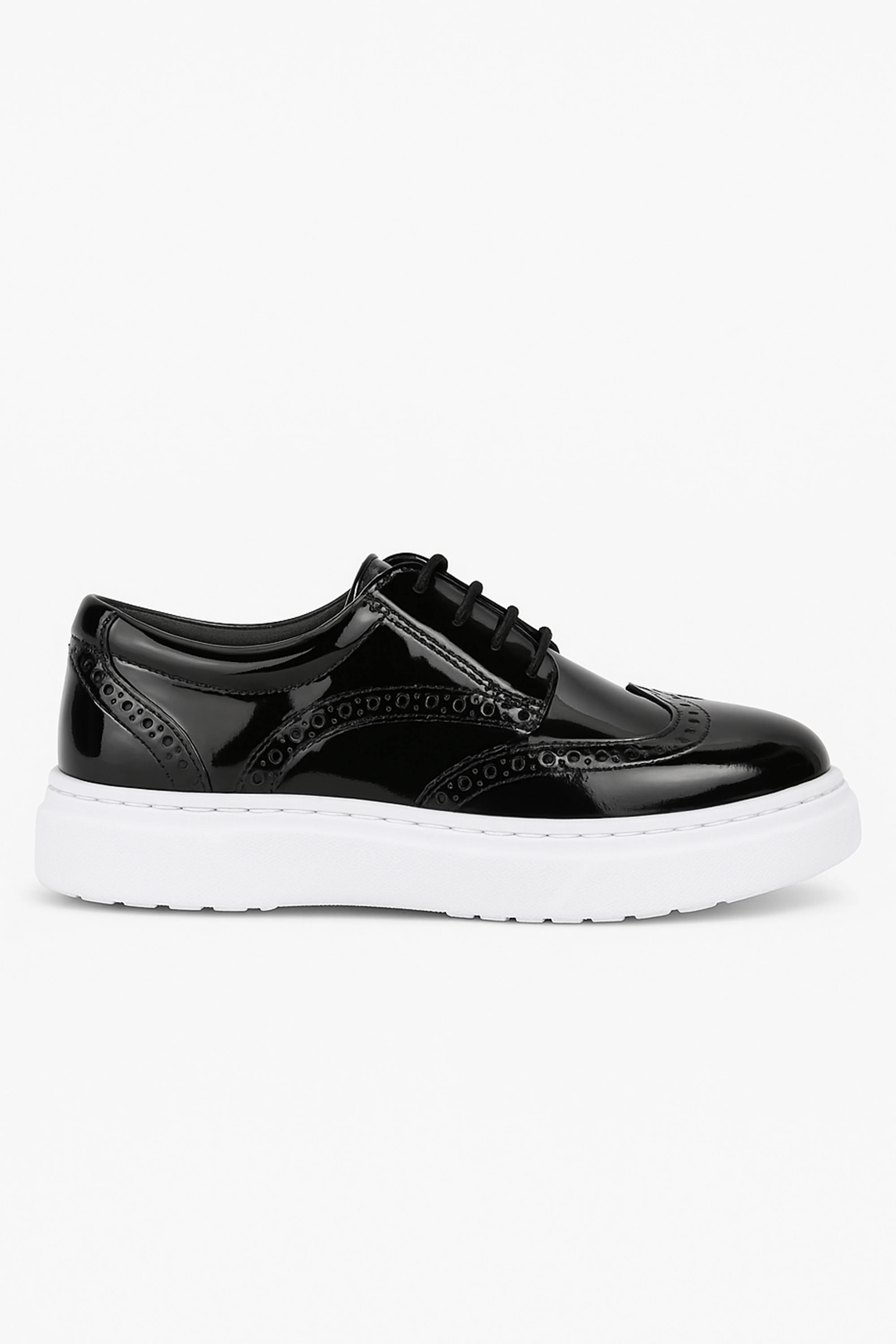 Boys' Patent Brogue Platform Derby Shoes - Mingle - Black - Image 4