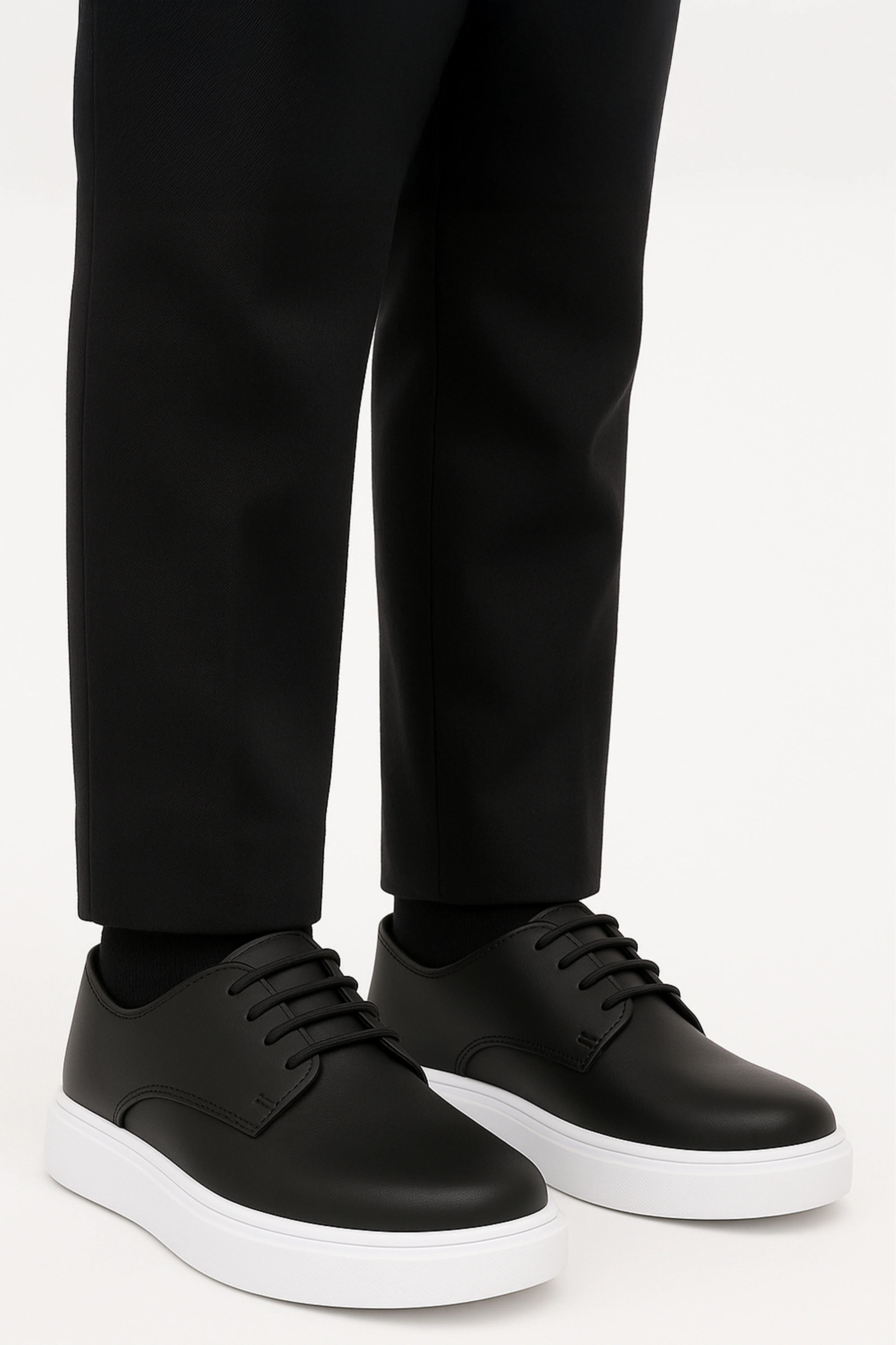 Boys’ Black Platform Derby Shoes - Elevate - Image 4