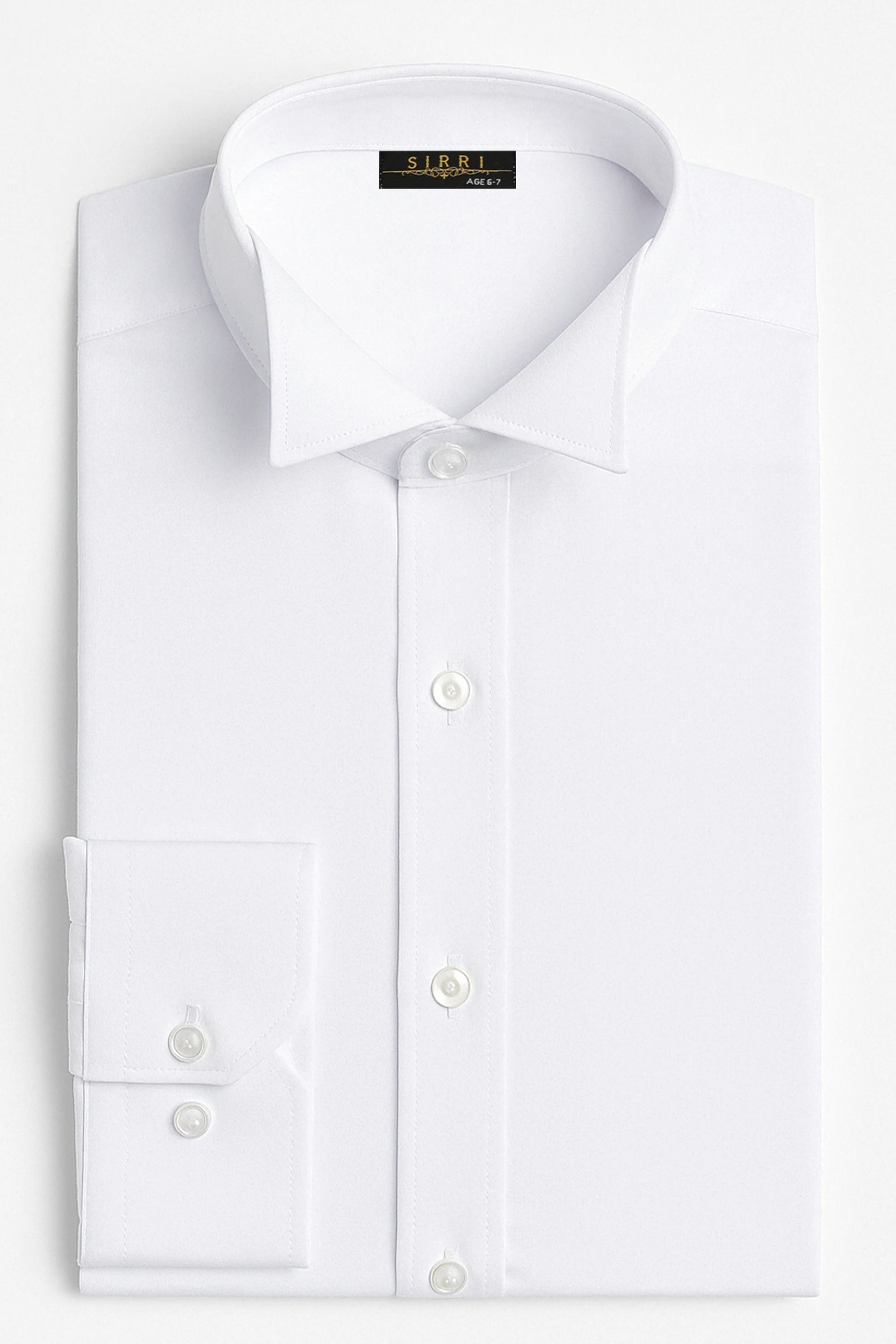 Boys Wing Collar Slim Fit Tuxedo White Shirt - White - Image 3