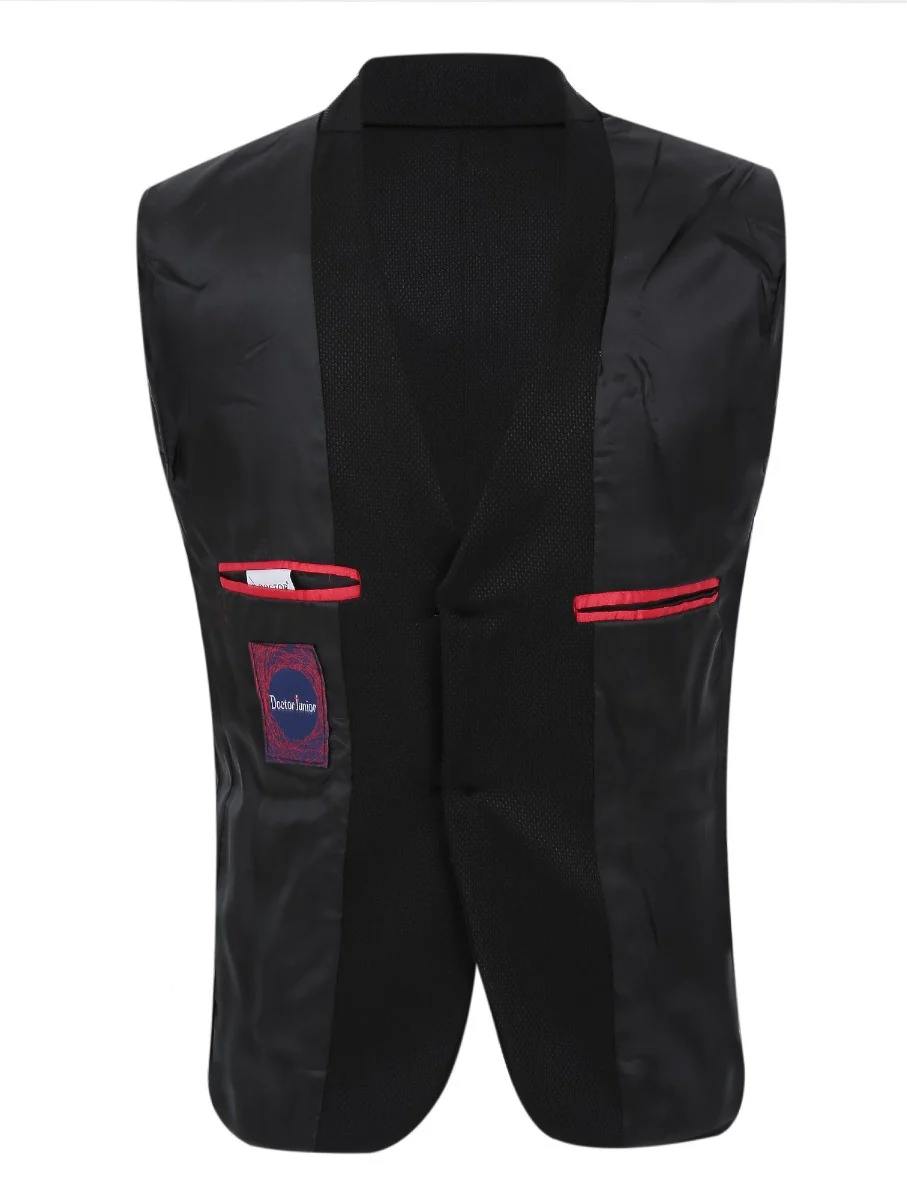 Boys Slim Fit Formal Suit - Black - Image 10