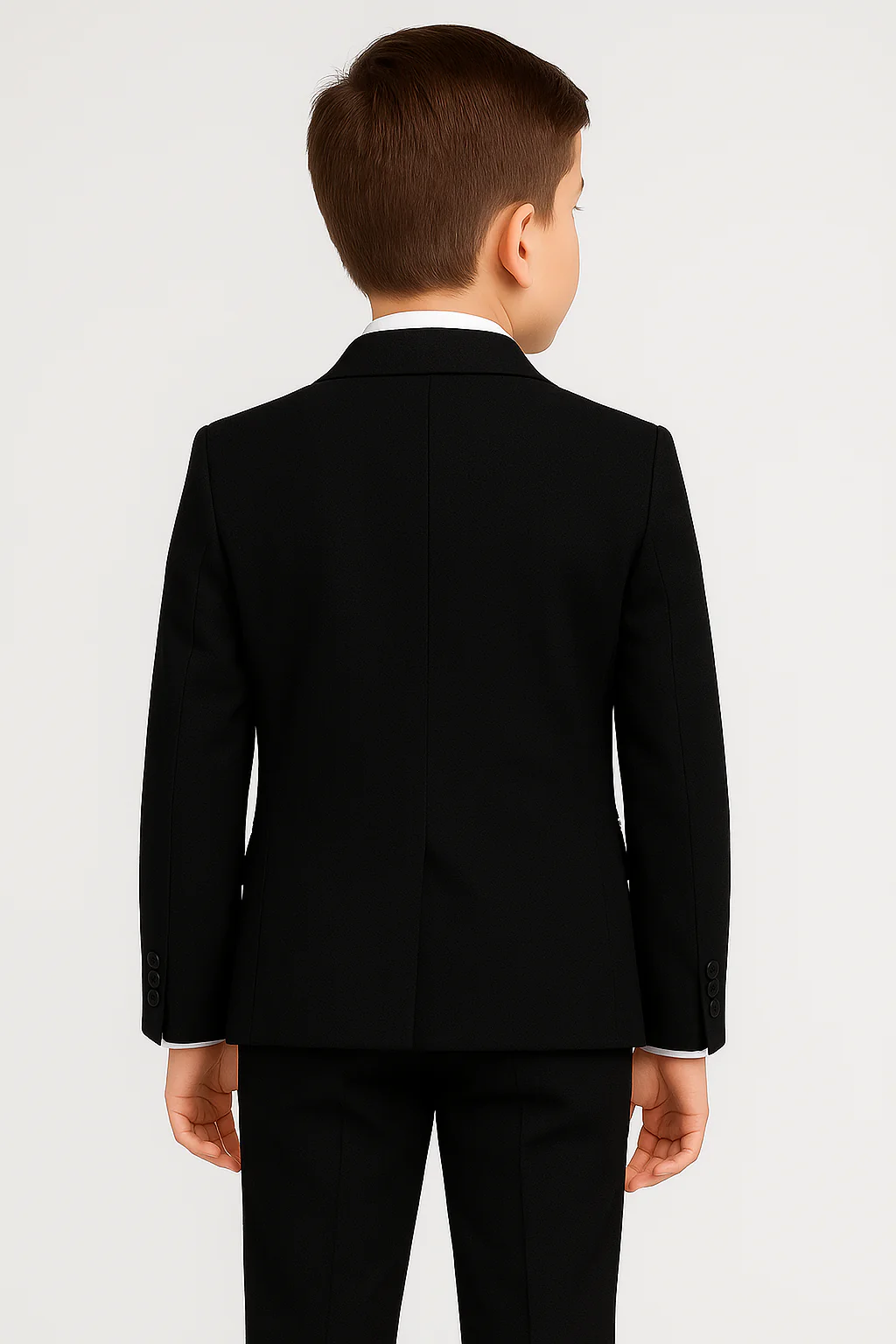 Boys Slim Fit Formal Suit - Black - Image 2