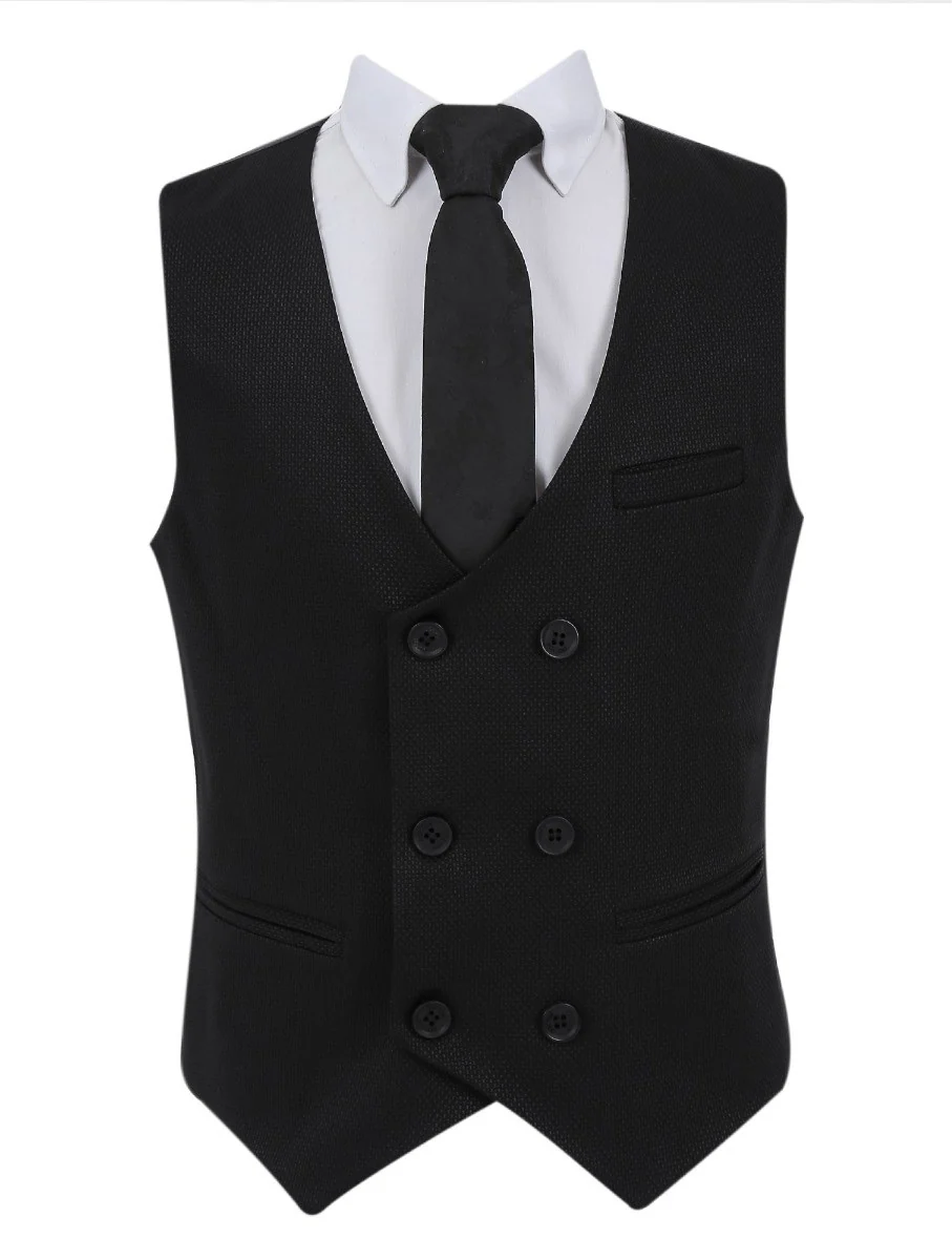 Boys Slim Fit Formal Suit - Black - Image 7